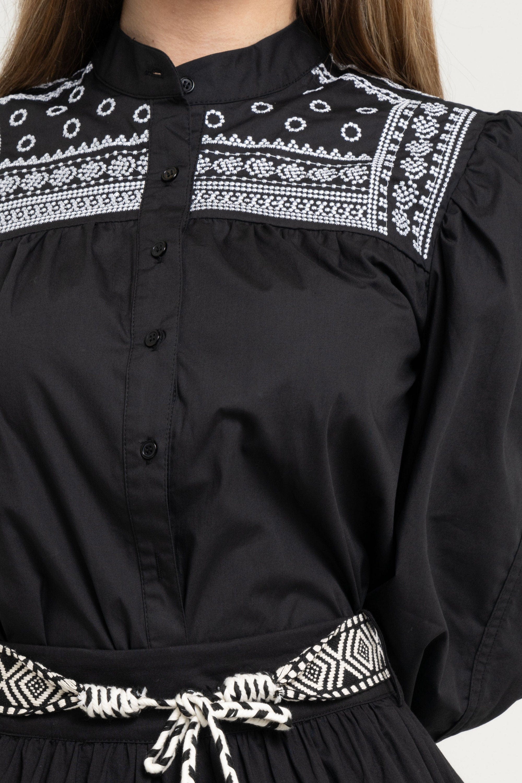Long-Sleeve Embroidered Blouse - Image 2