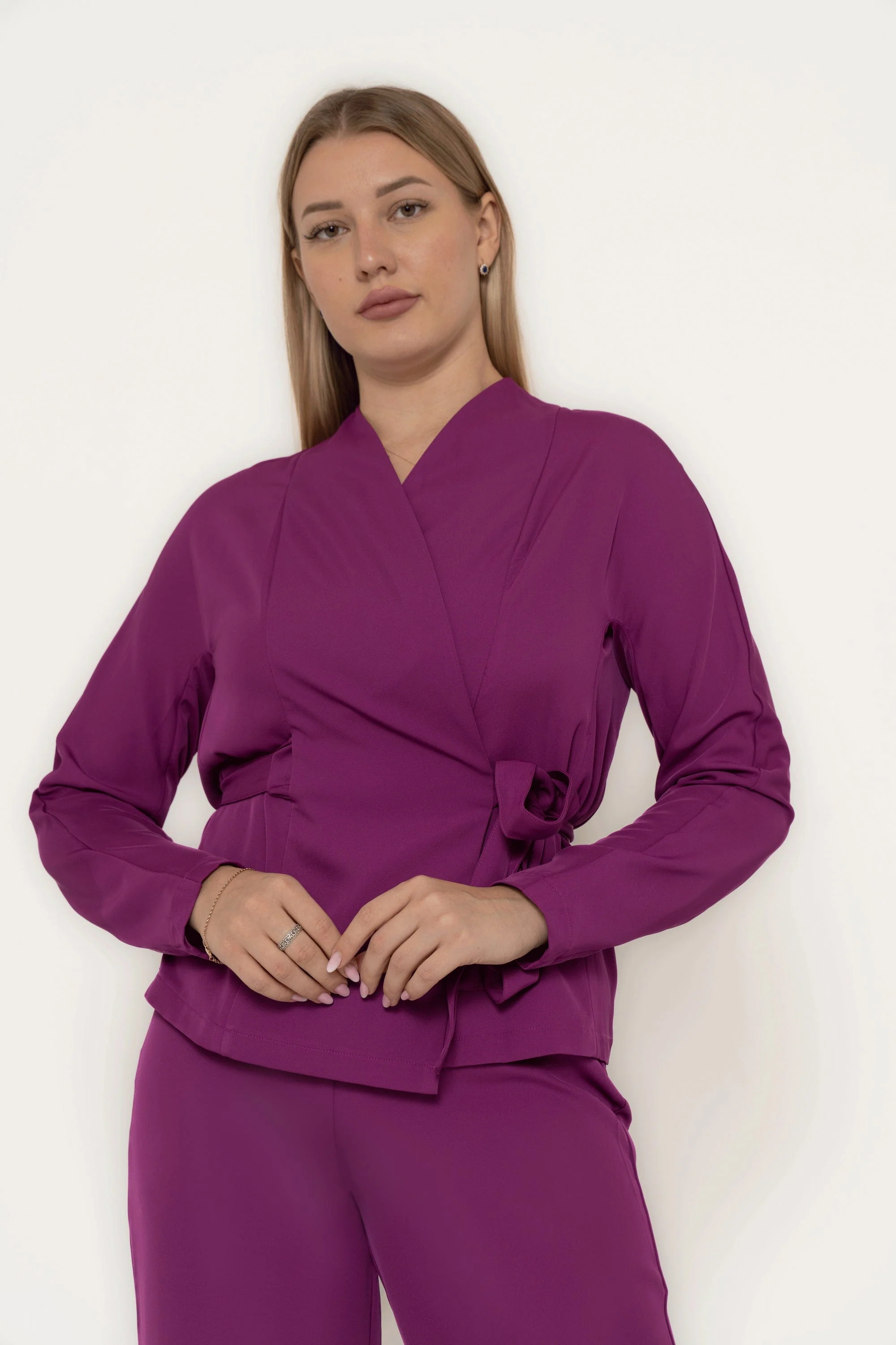 Wrap-Style Tonic With Long Sleeves - Image 3