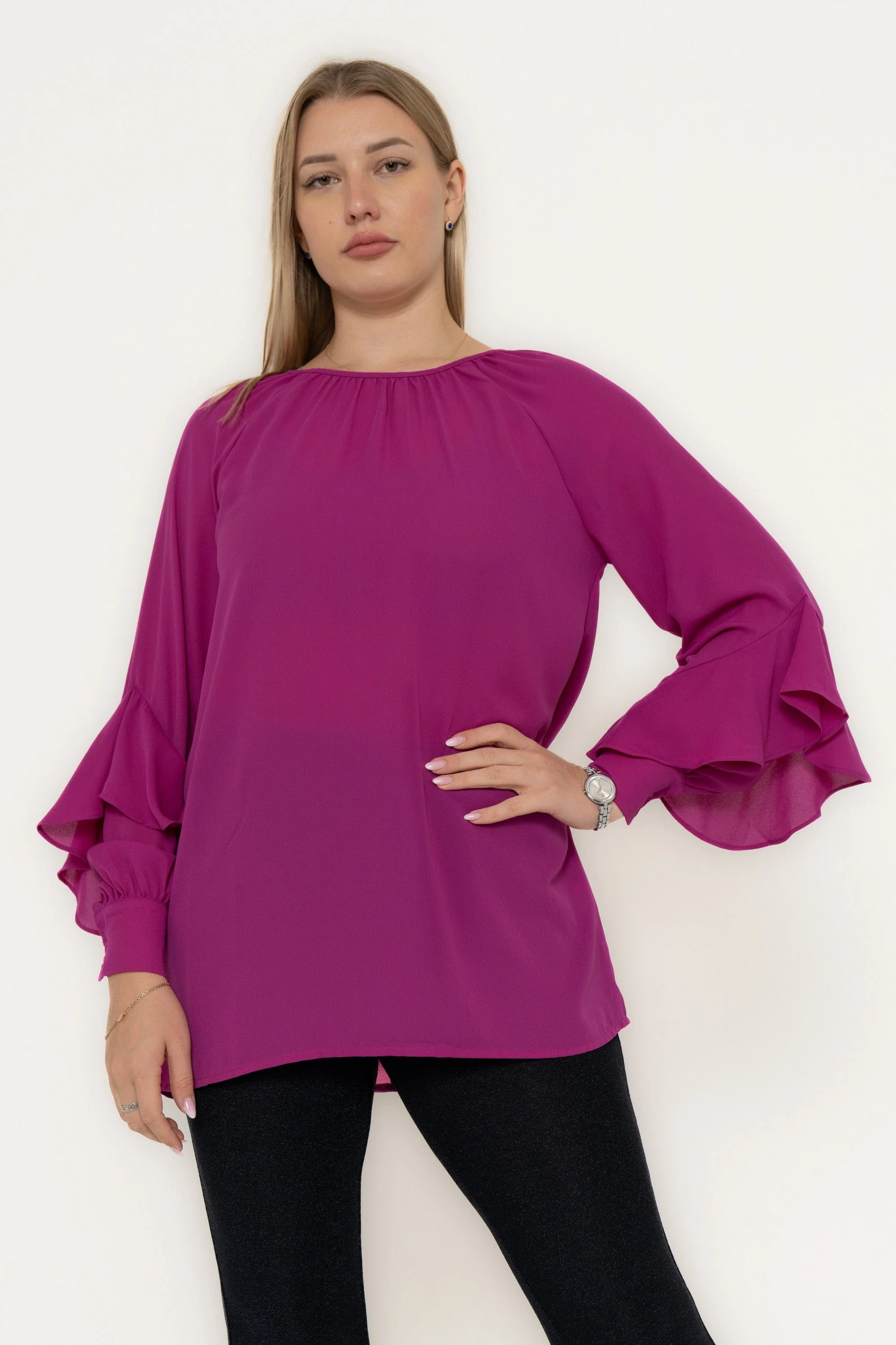 Long Sleeve Ruffled Blouse - Image 4