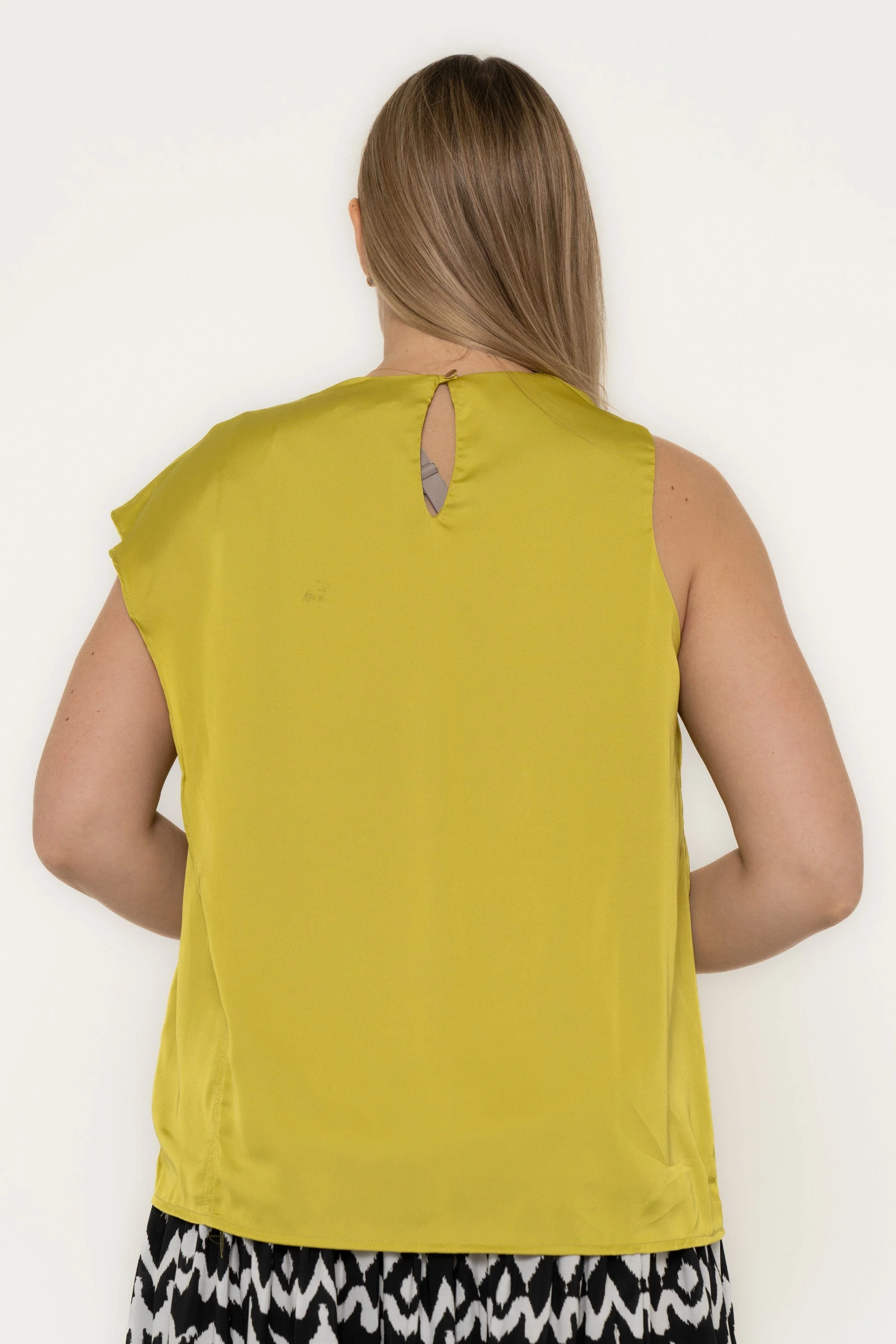 Plain Satin Sleeveless Blouse - Image 4
