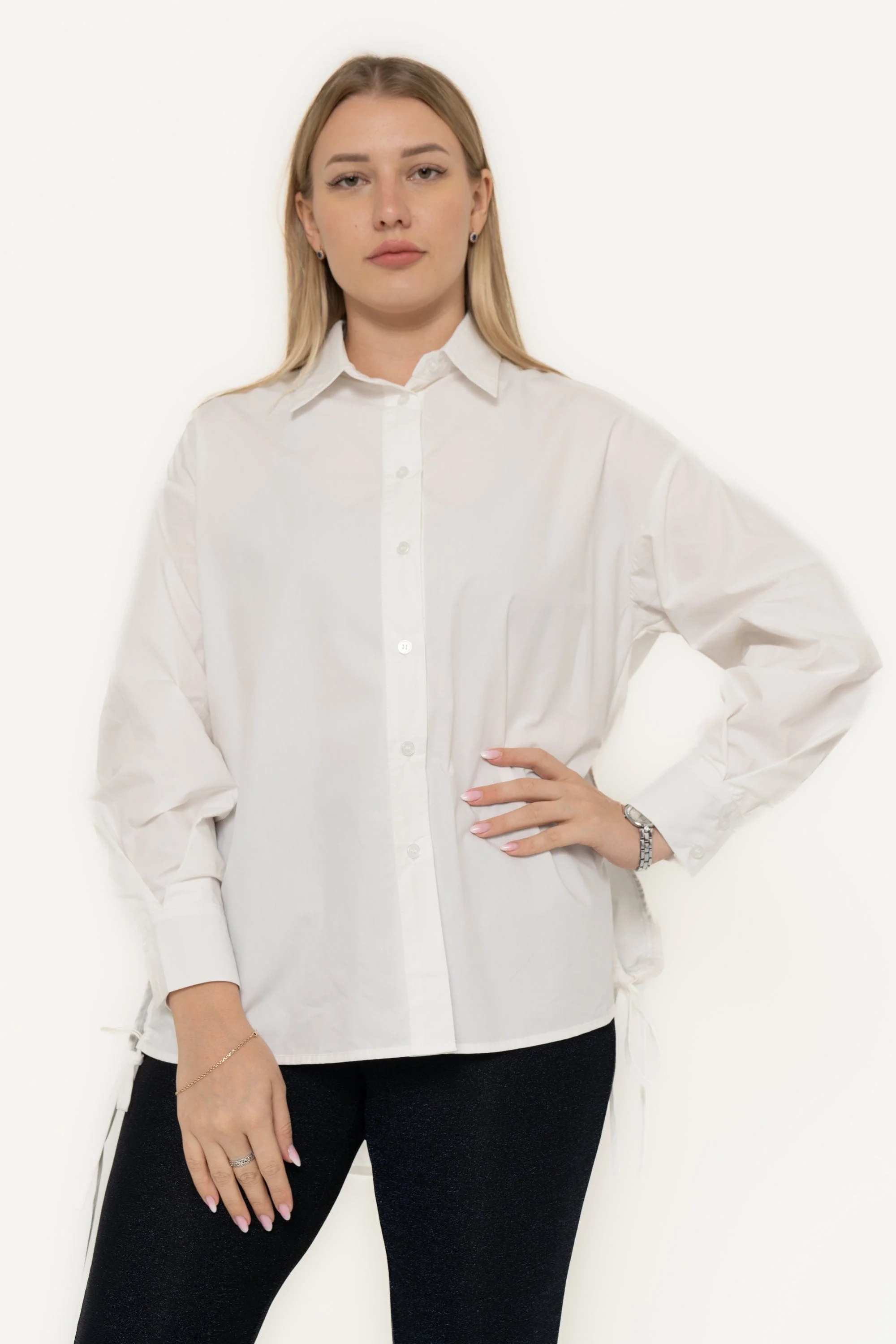 Solid Color Long Sleeve Blouse