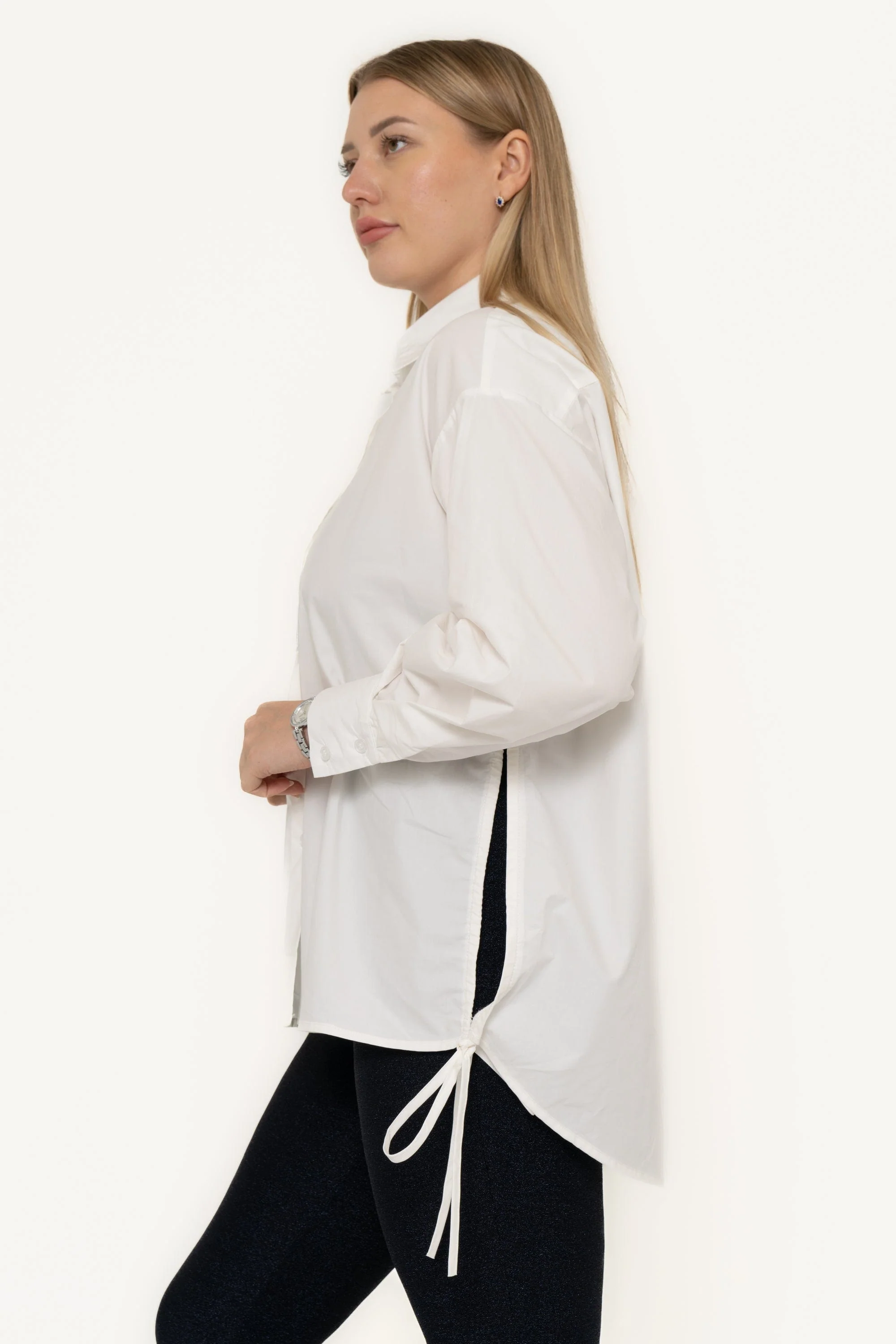 Solid Color Long Sleeve Blouse - Image 2