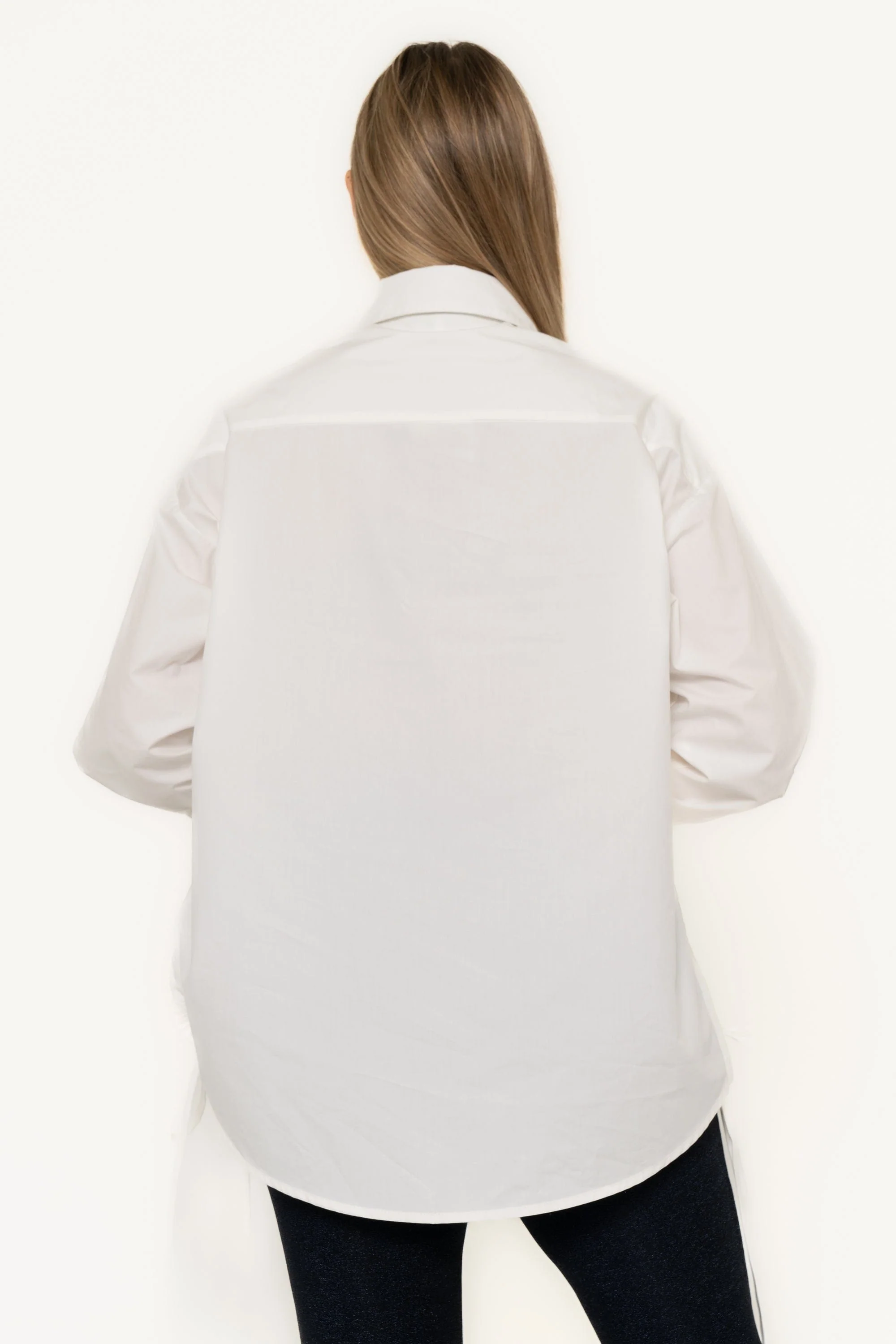Solid Color Long Sleeve Blouse - Image 3