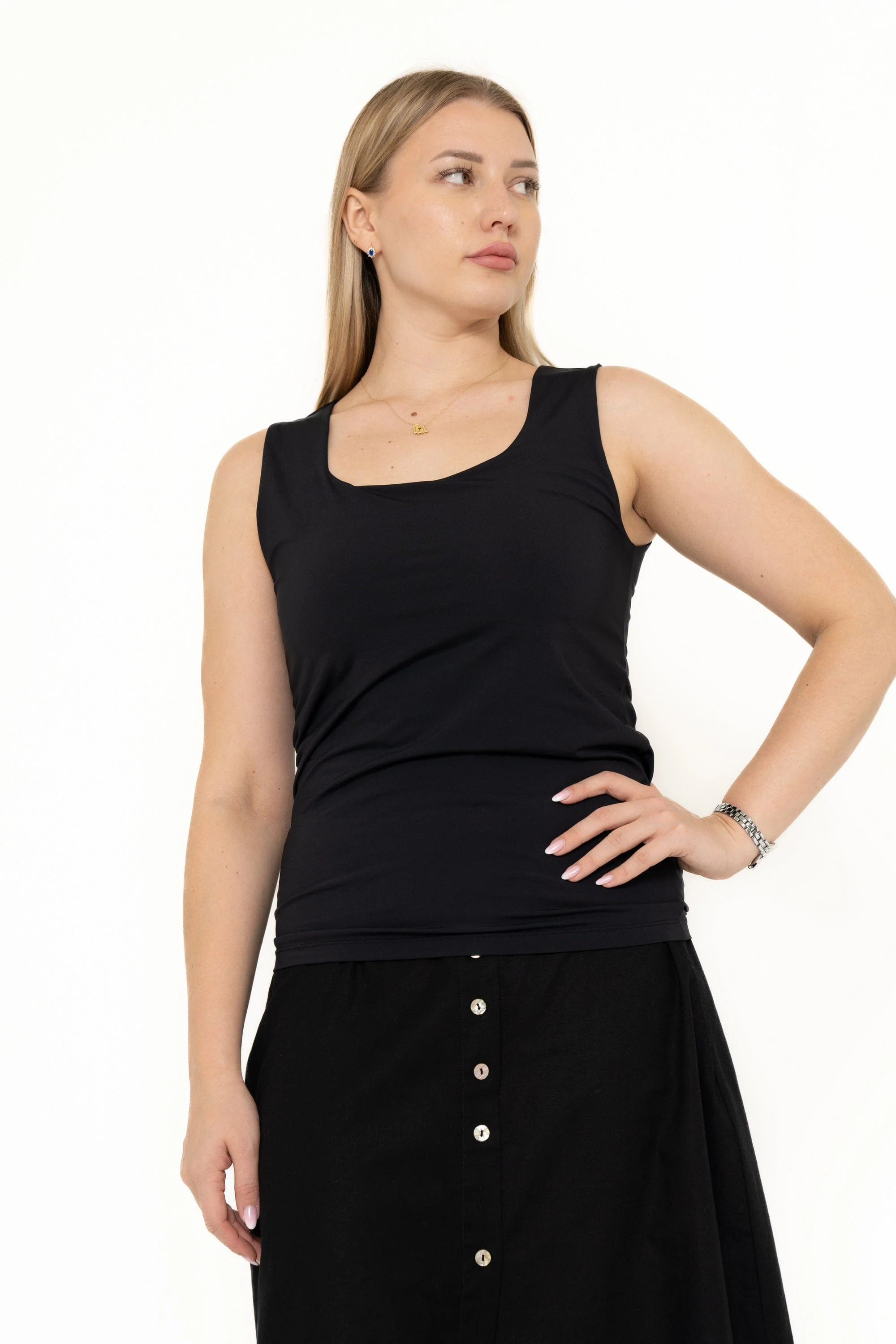 Plain Tank Top With Straps - Image 2