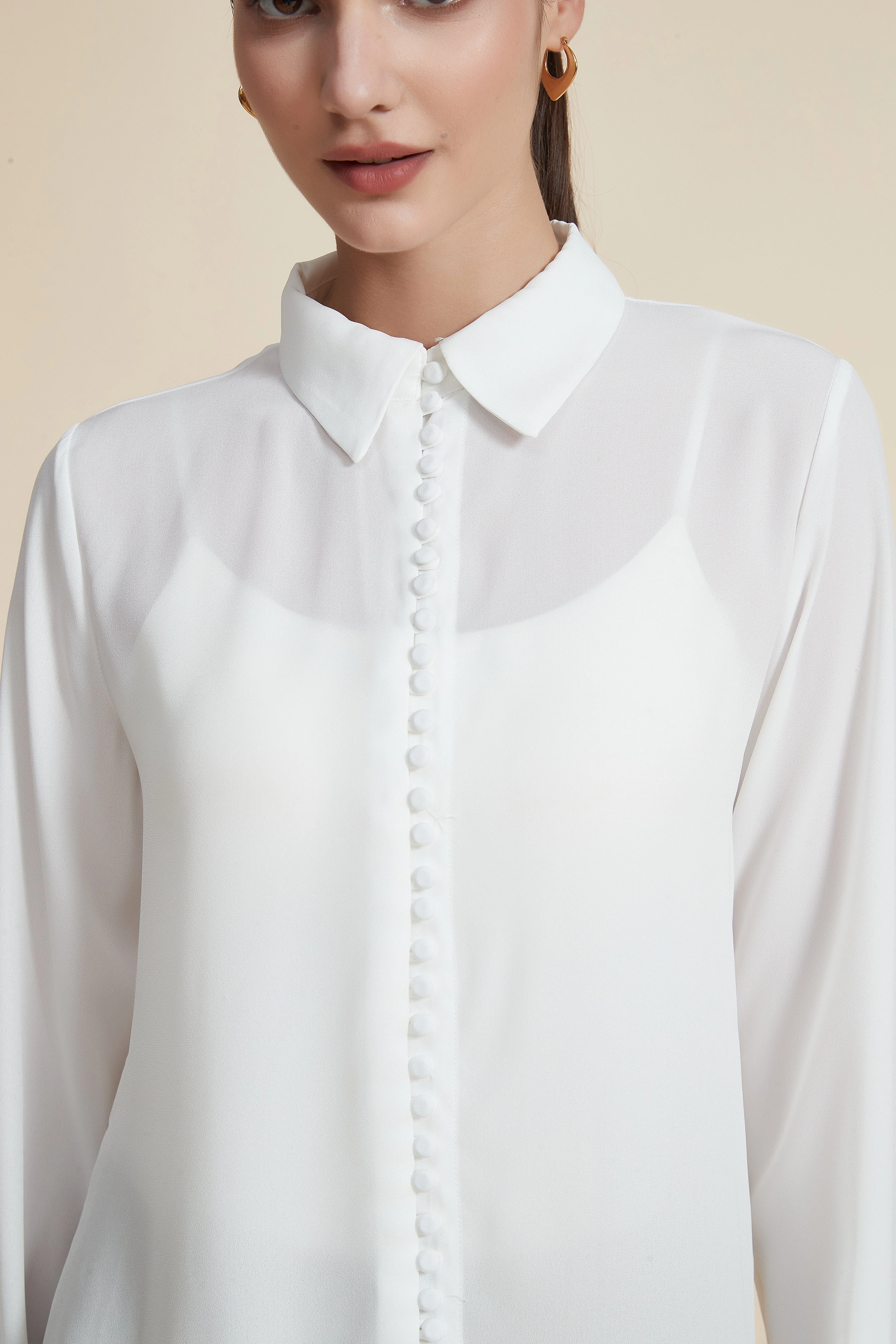 Plain Long Sleeve Blouse - Image 10
