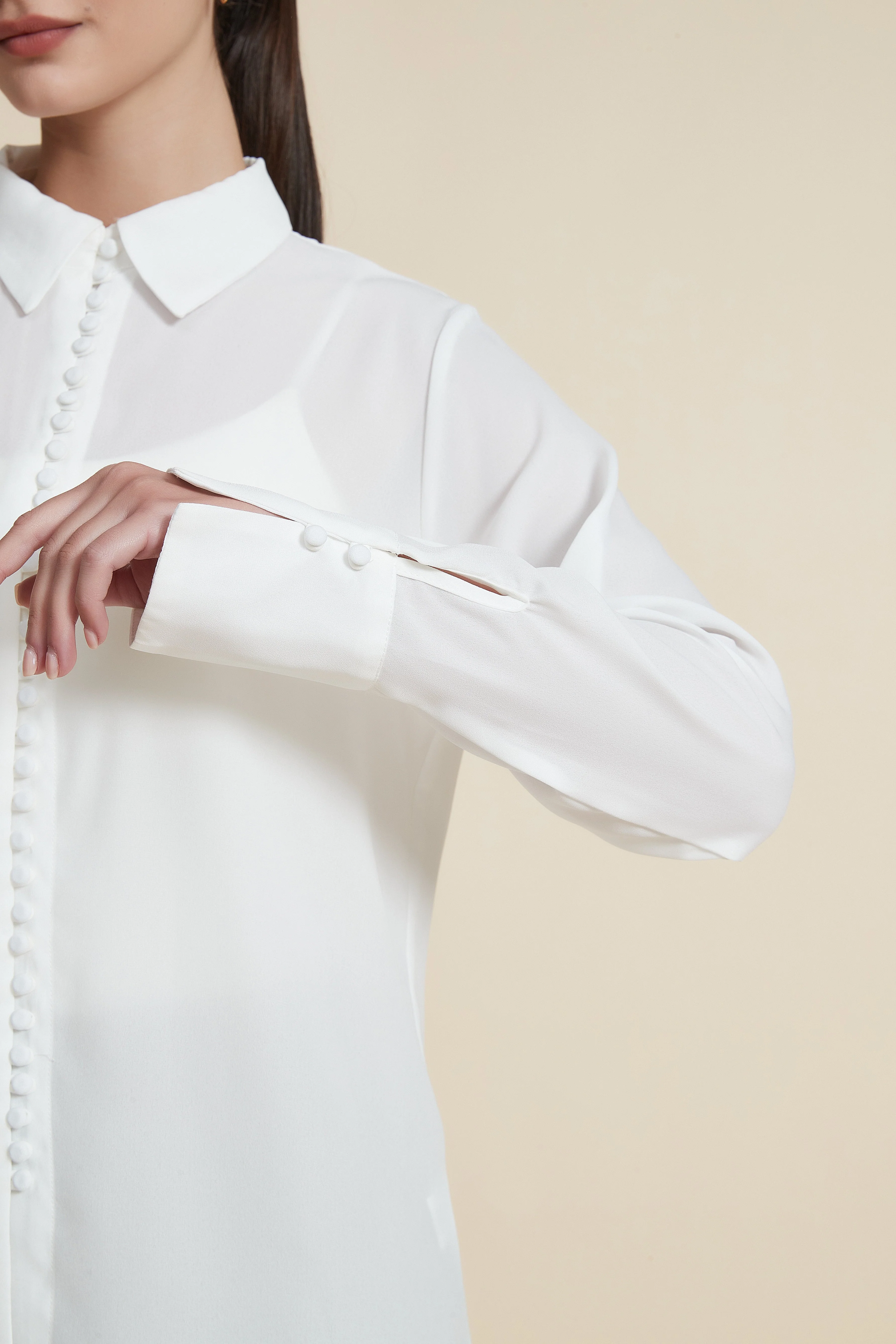 Plain Long Sleeve Blouse - Image 11