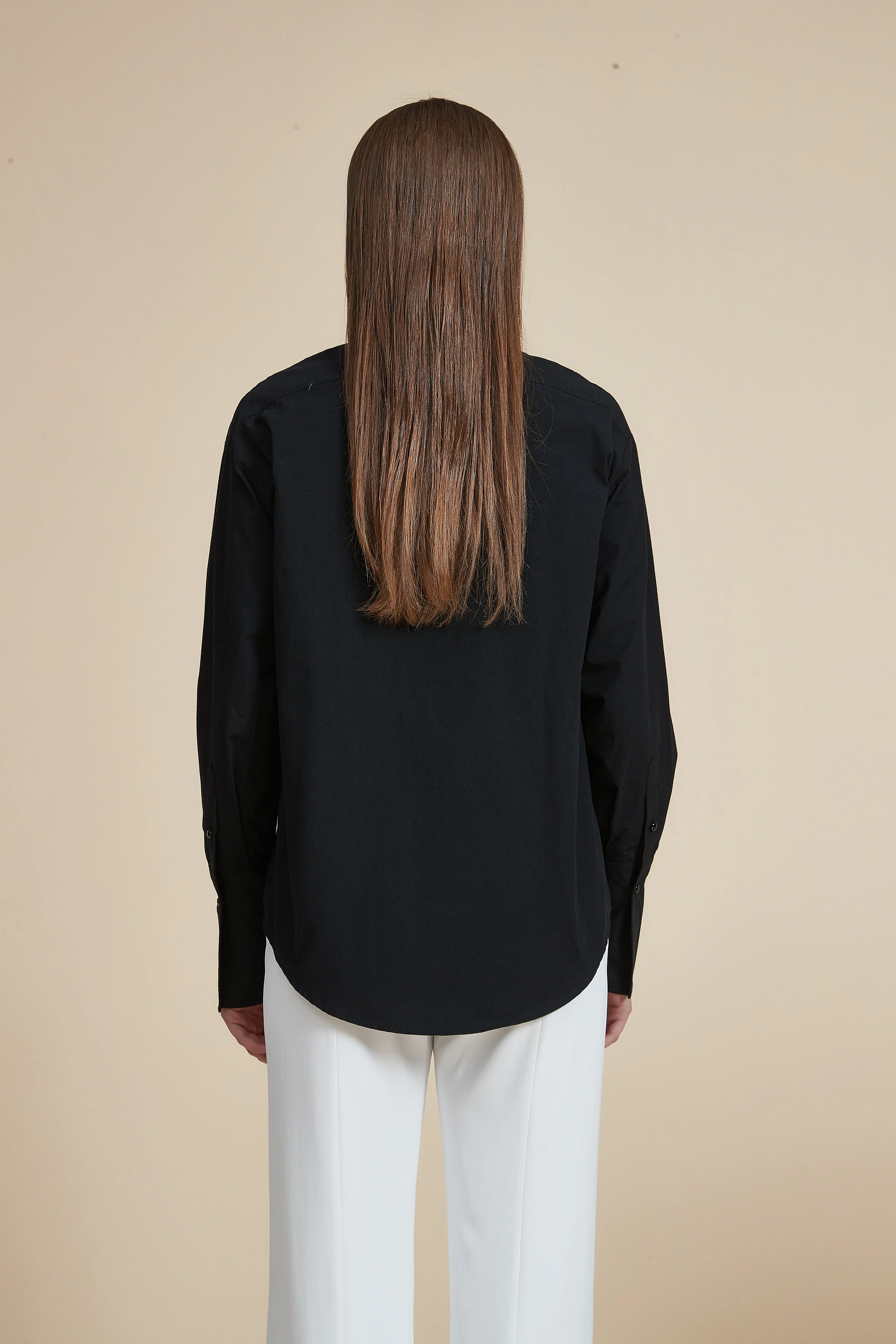 Long Front Buttoned Collar Blouse - Image 12