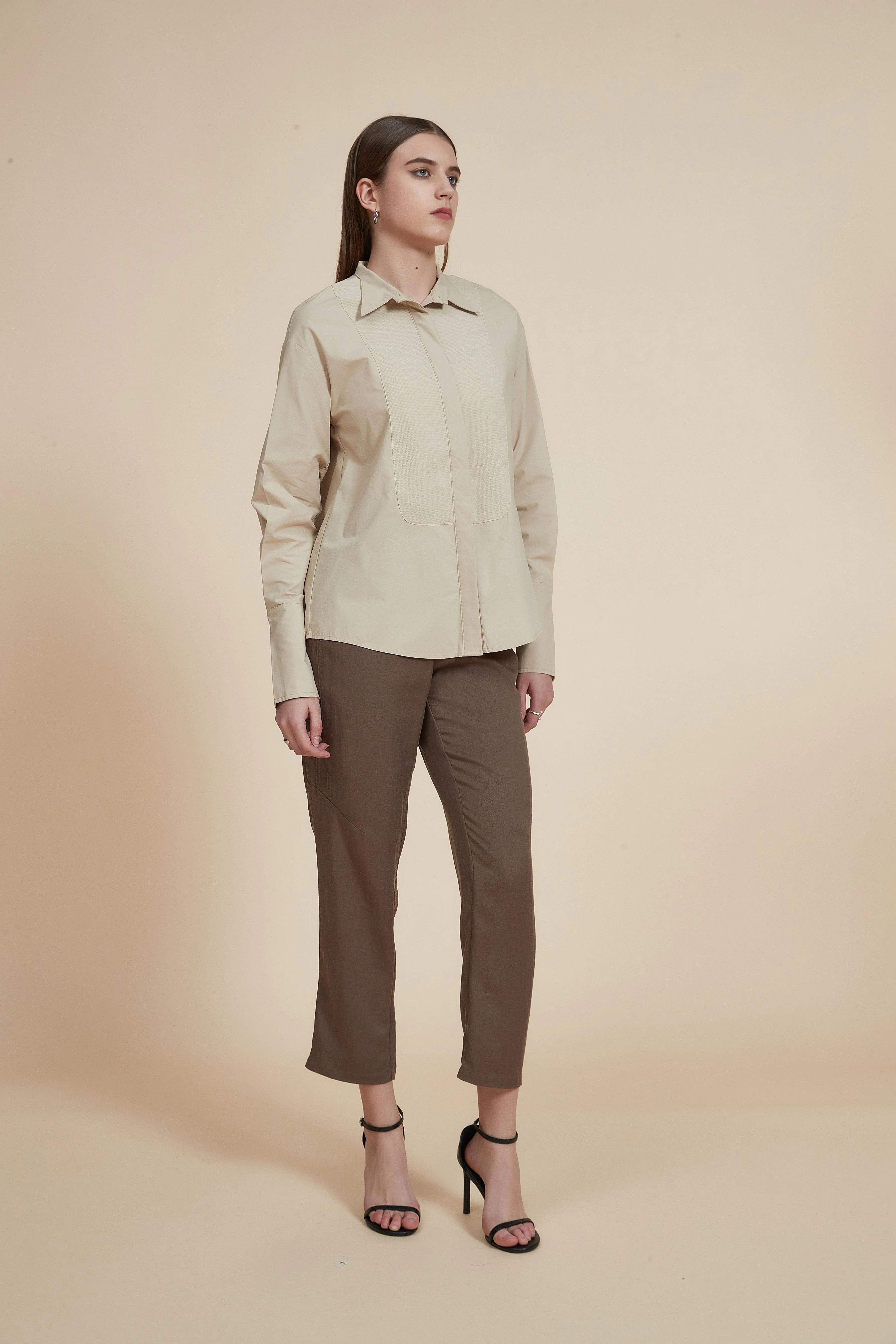 Long Front Buttoned Collar Blouse - Image 16