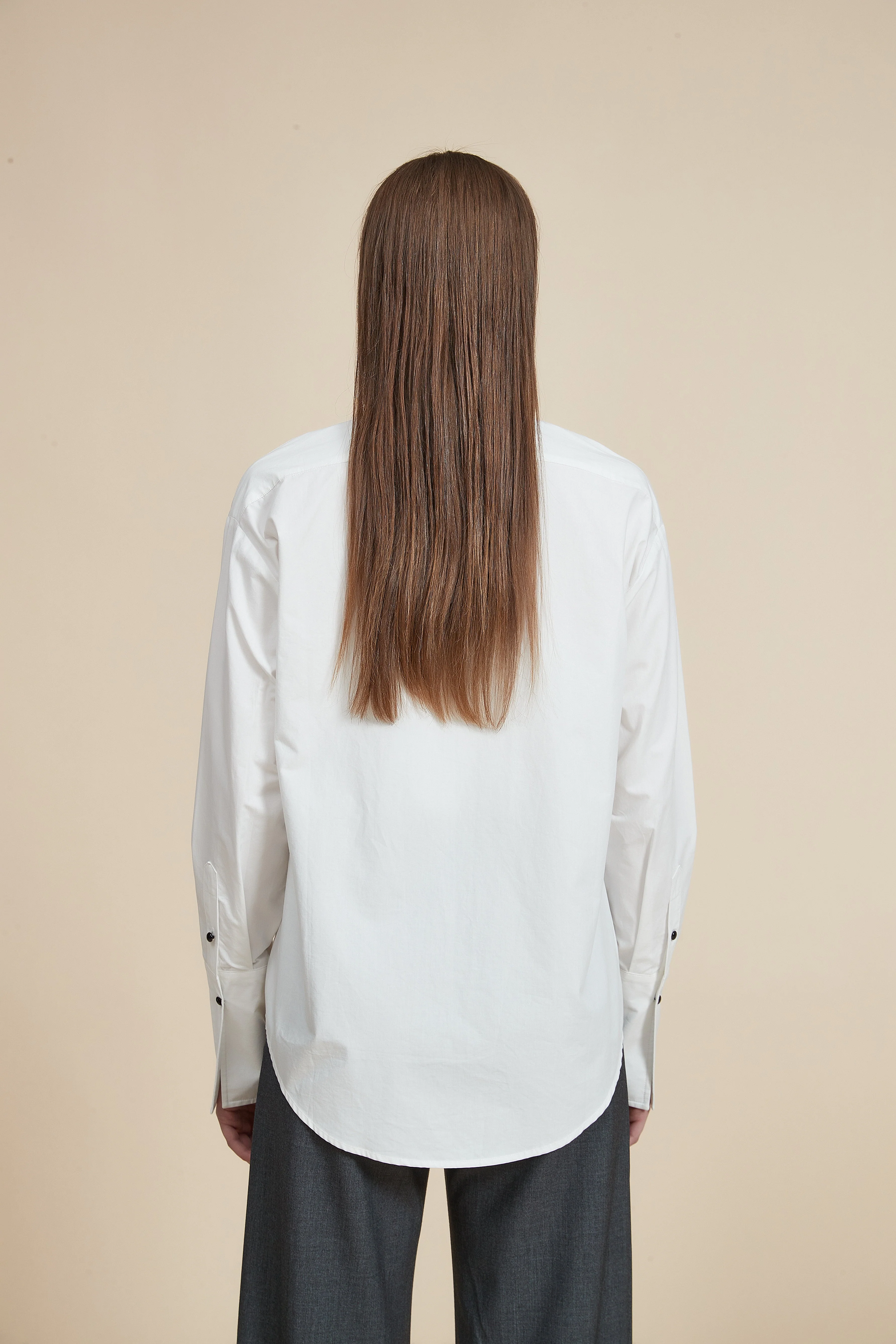 Long Front Buttoned Collar Blouse - Image 6