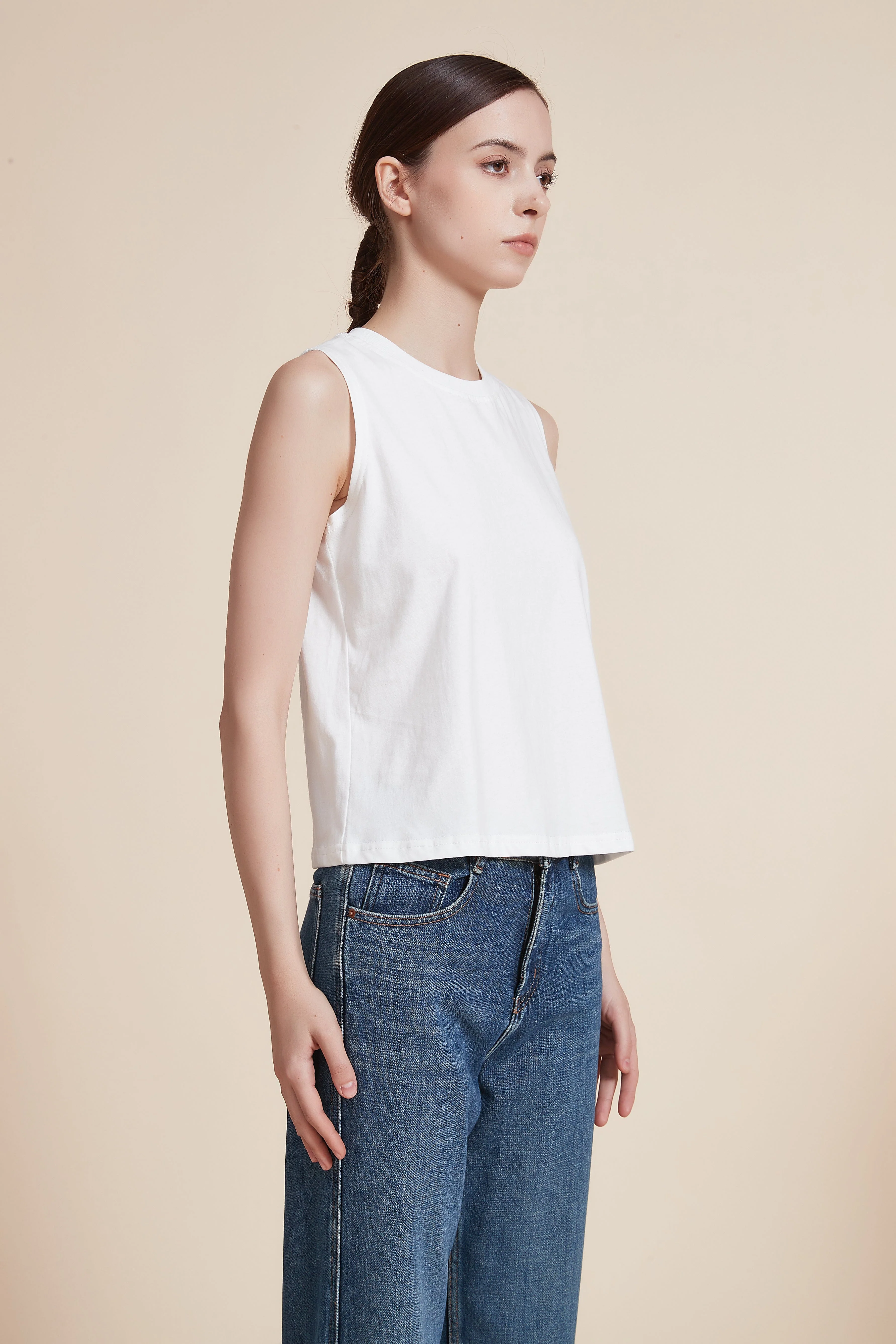 Plain Blouse with Round Neck - Image 10