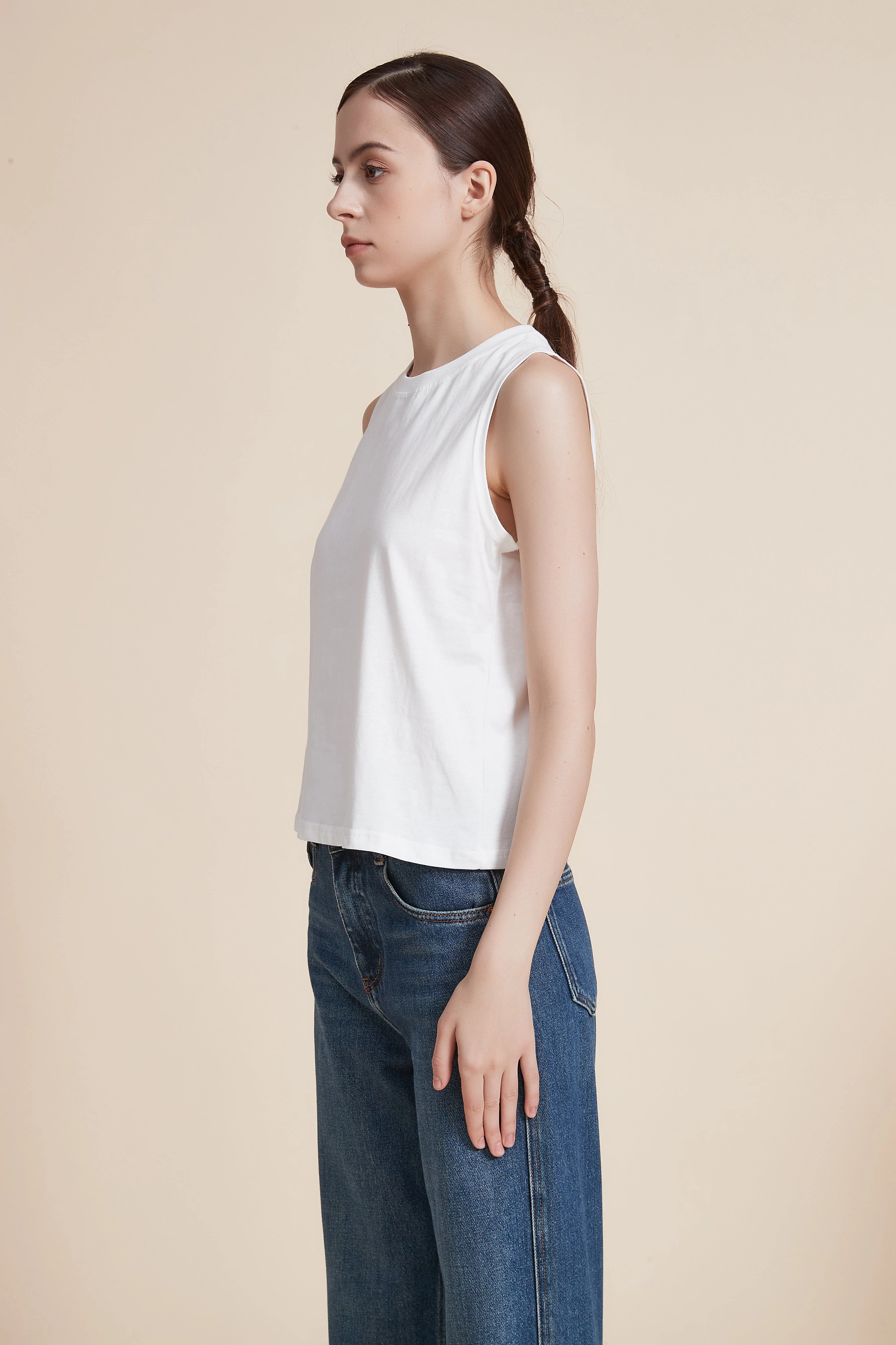 Plain Blouse with Round Neck - Image 11