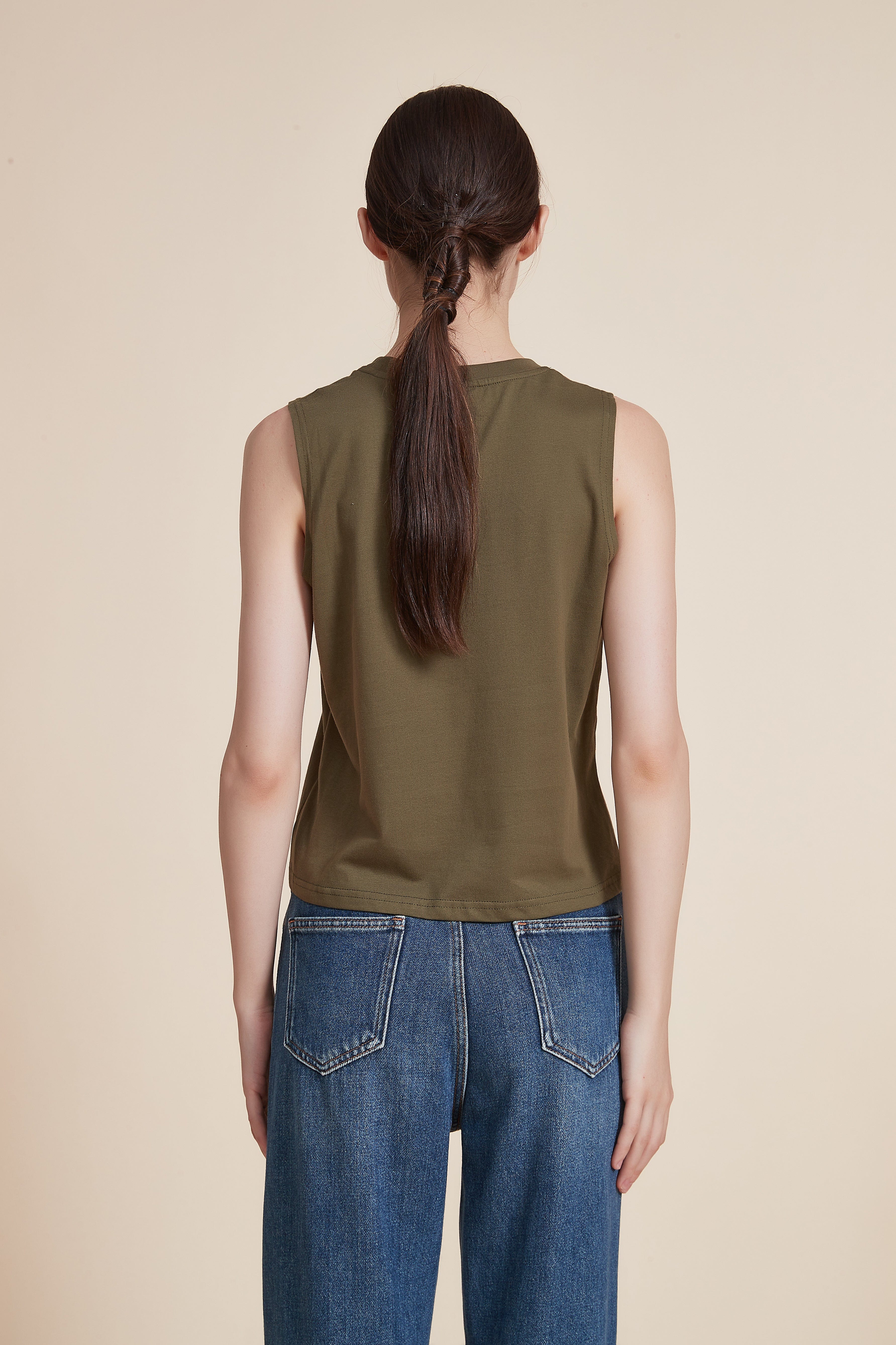 Plain Blouse with Round Neck - Image 3