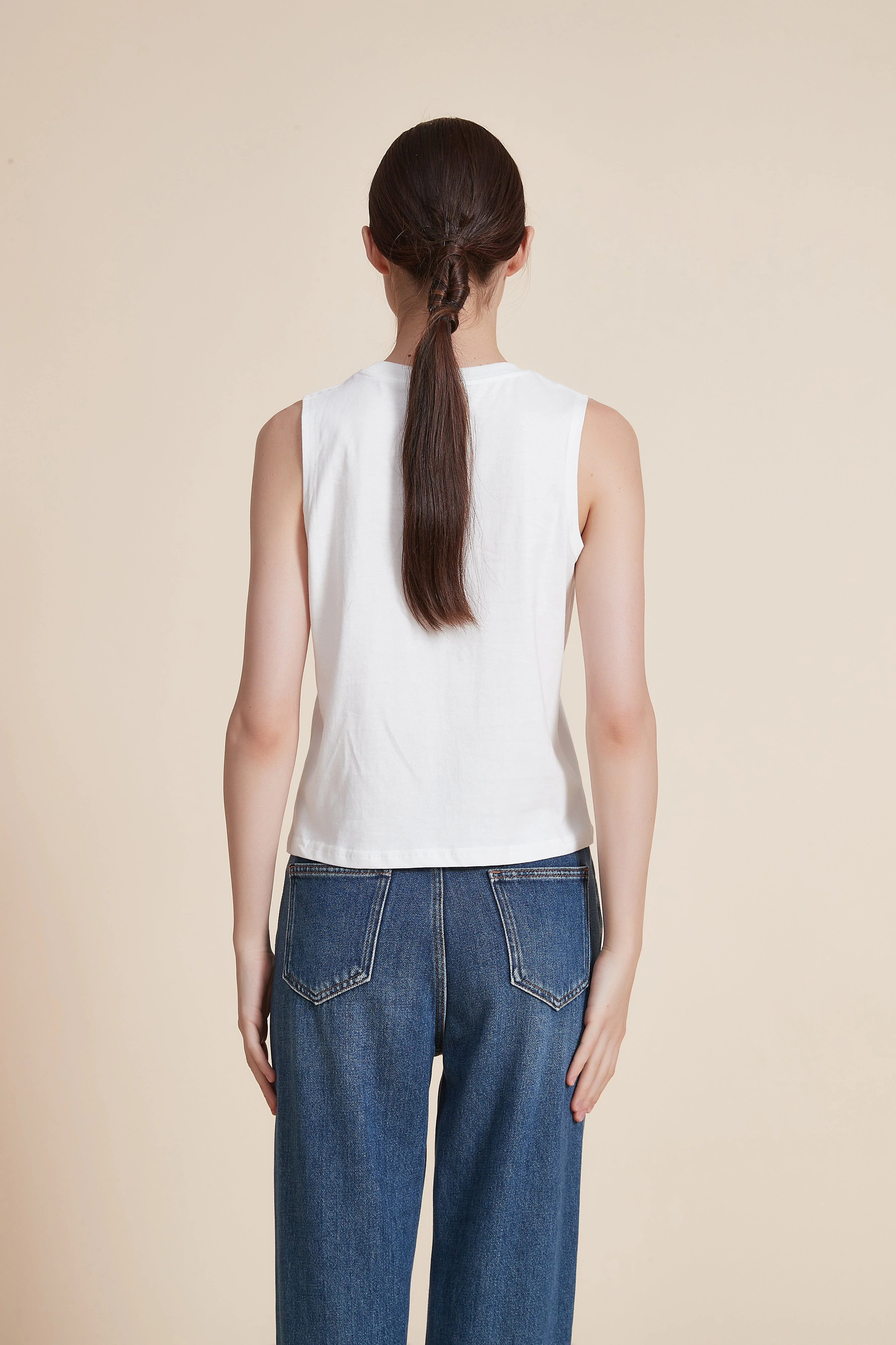Plain Blouse with Round Neck - Image 9