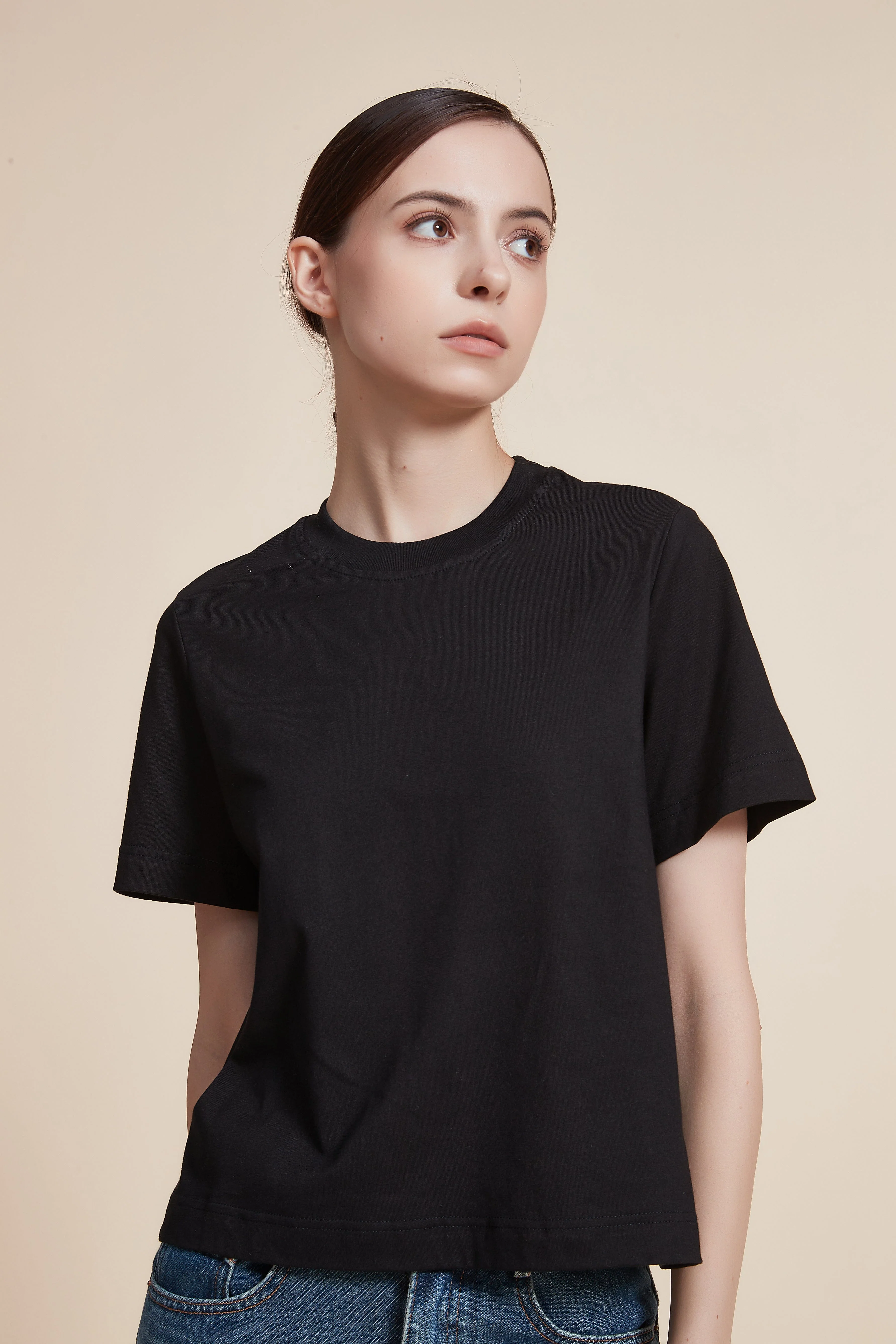 Short Sleeve Plain Top with Round Neck - Image 12