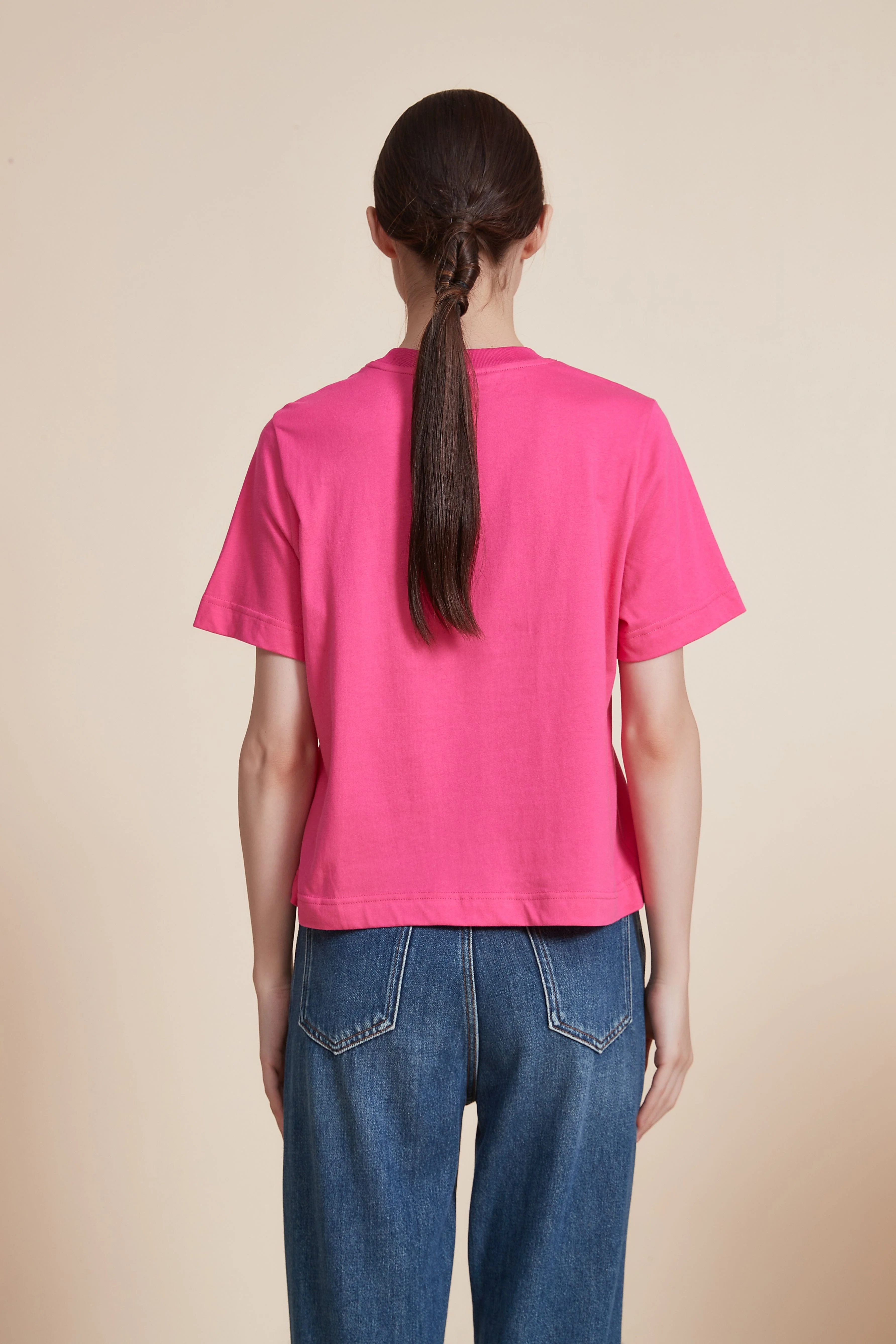 Short Sleeve Plain Top with Round Neck - Image 14