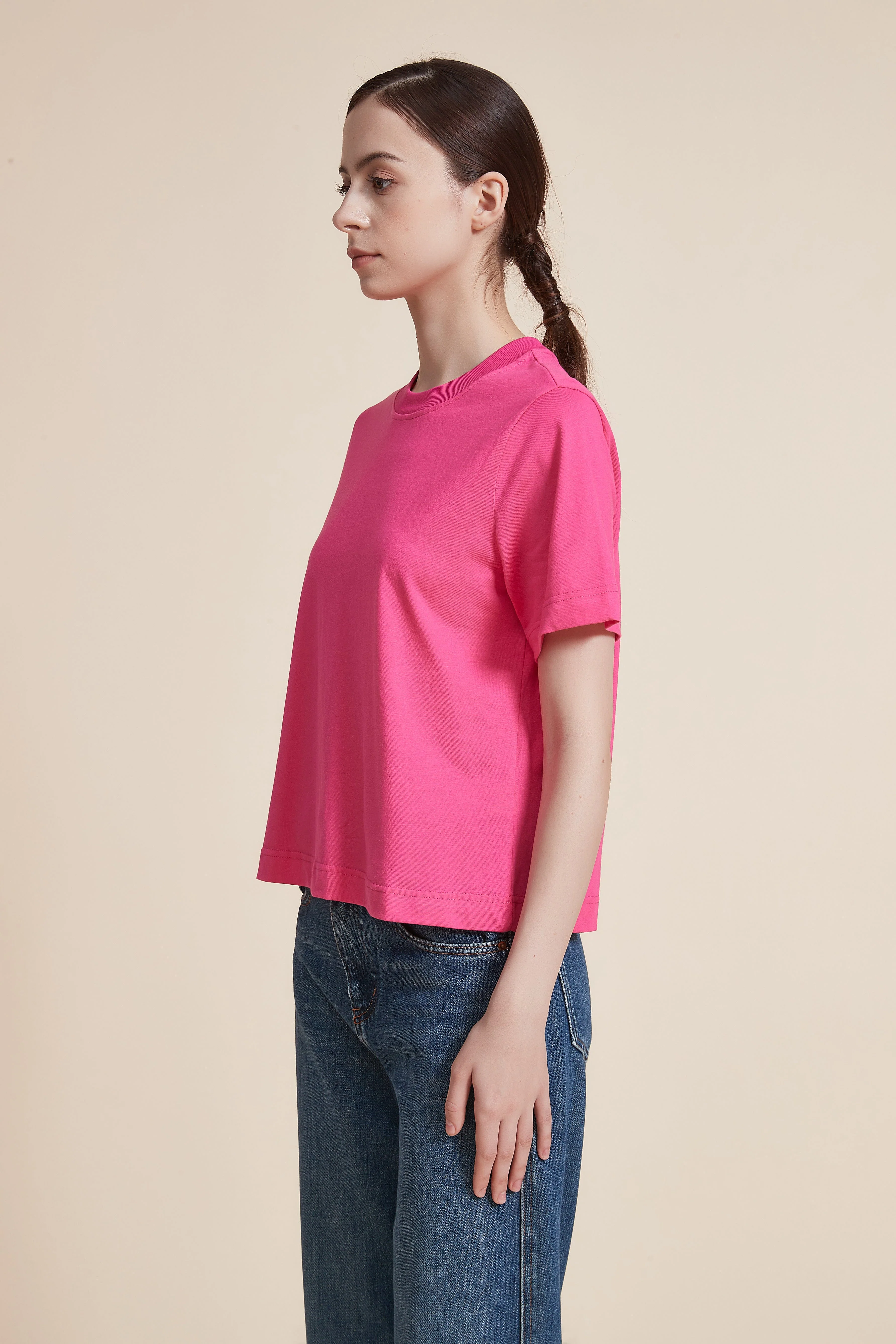 Short Sleeve Plain Top with Round Neck - Image 15