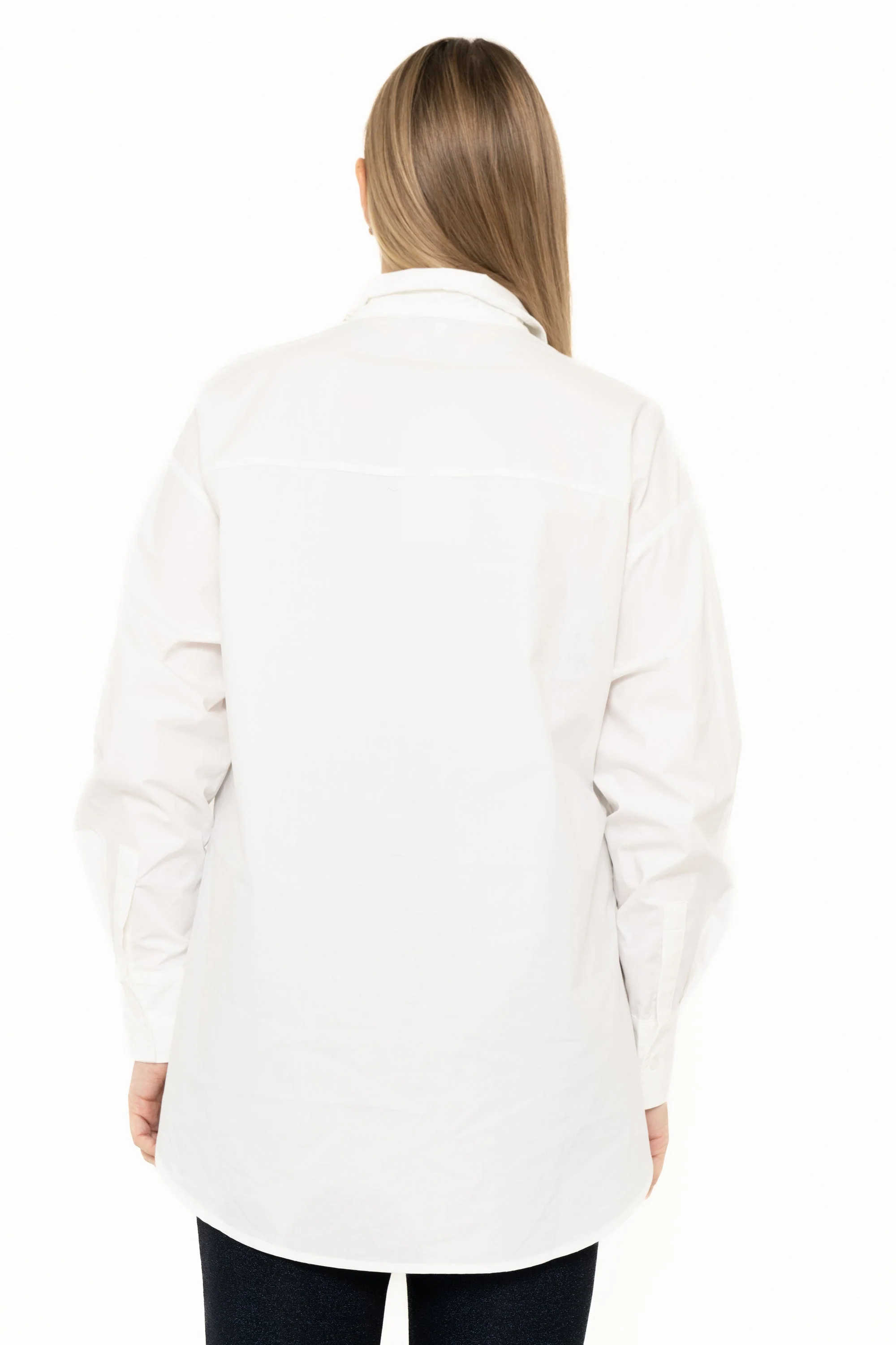 Solid Color Blouse With Front Buttons, Long Sleeves - Image 4
