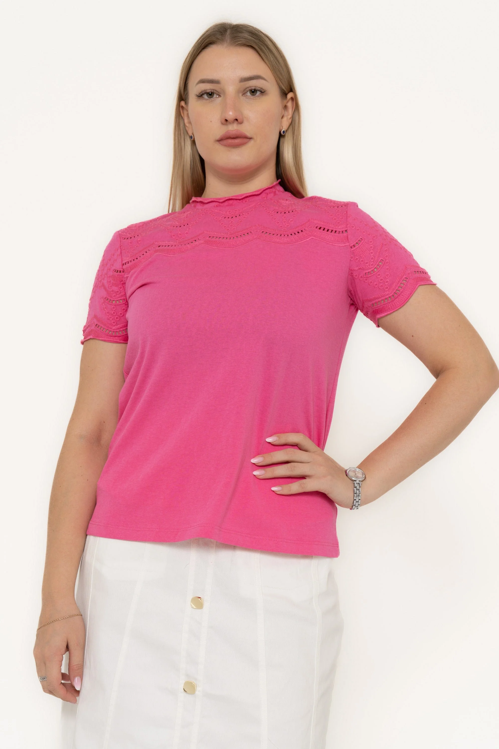 Short Sleeve Lace Hollow T-Shirt