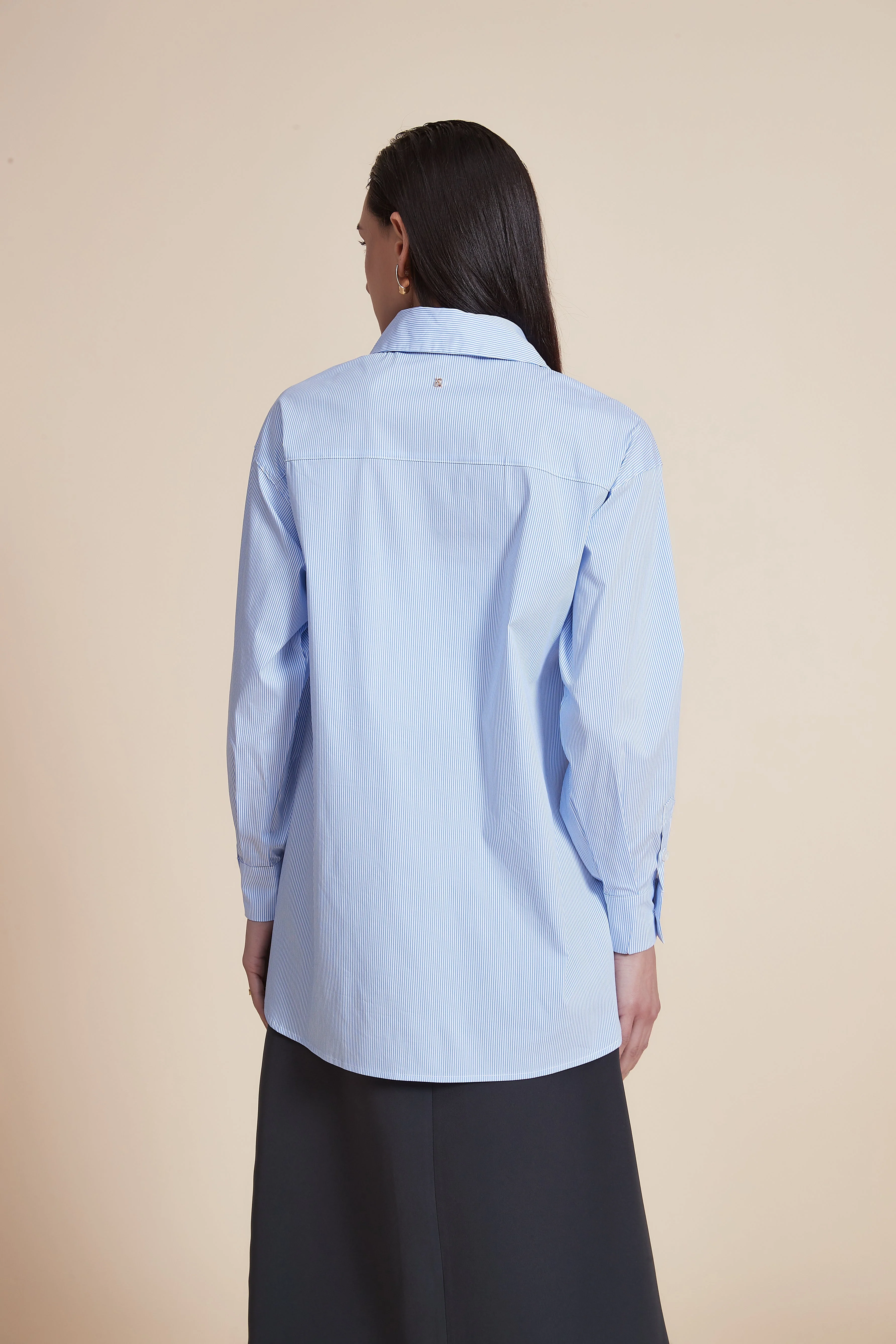Striped shirt with rhinestone details long sleeve - Image 6