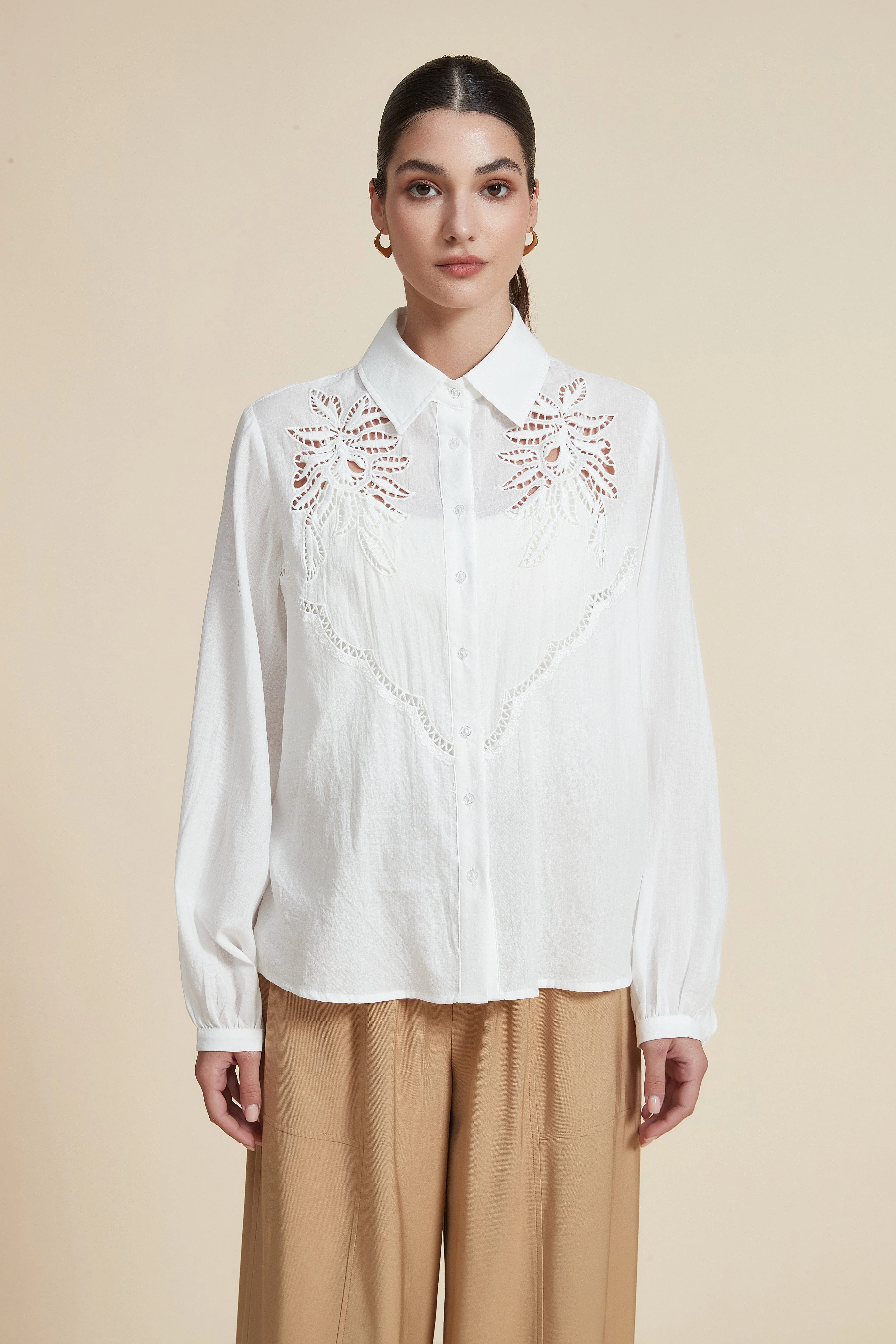 Long Sleeve Shirt with Embroidered Chest - Image 2