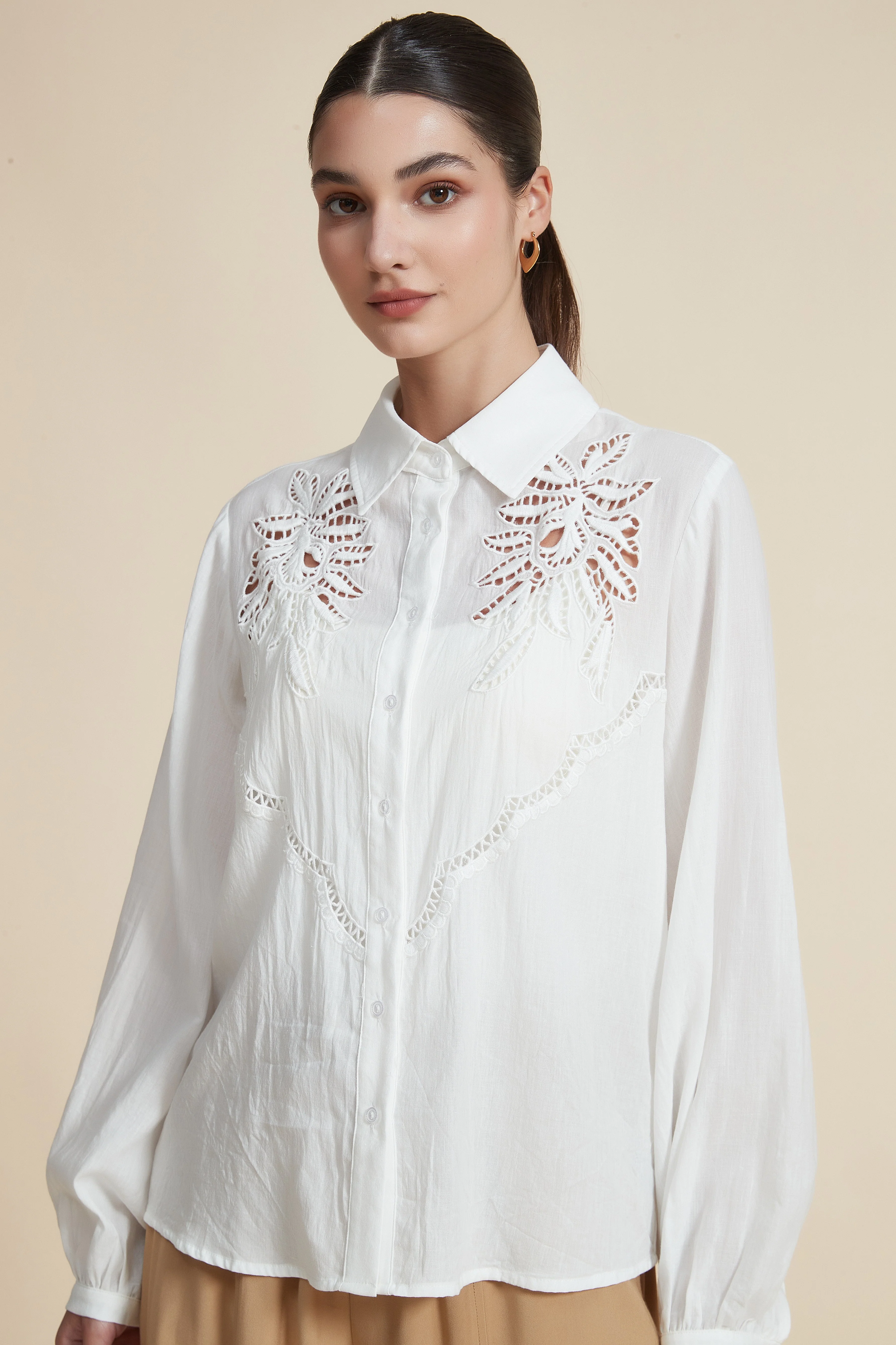 Long Sleeve Shirt with Embroidered Chest - Image 4
