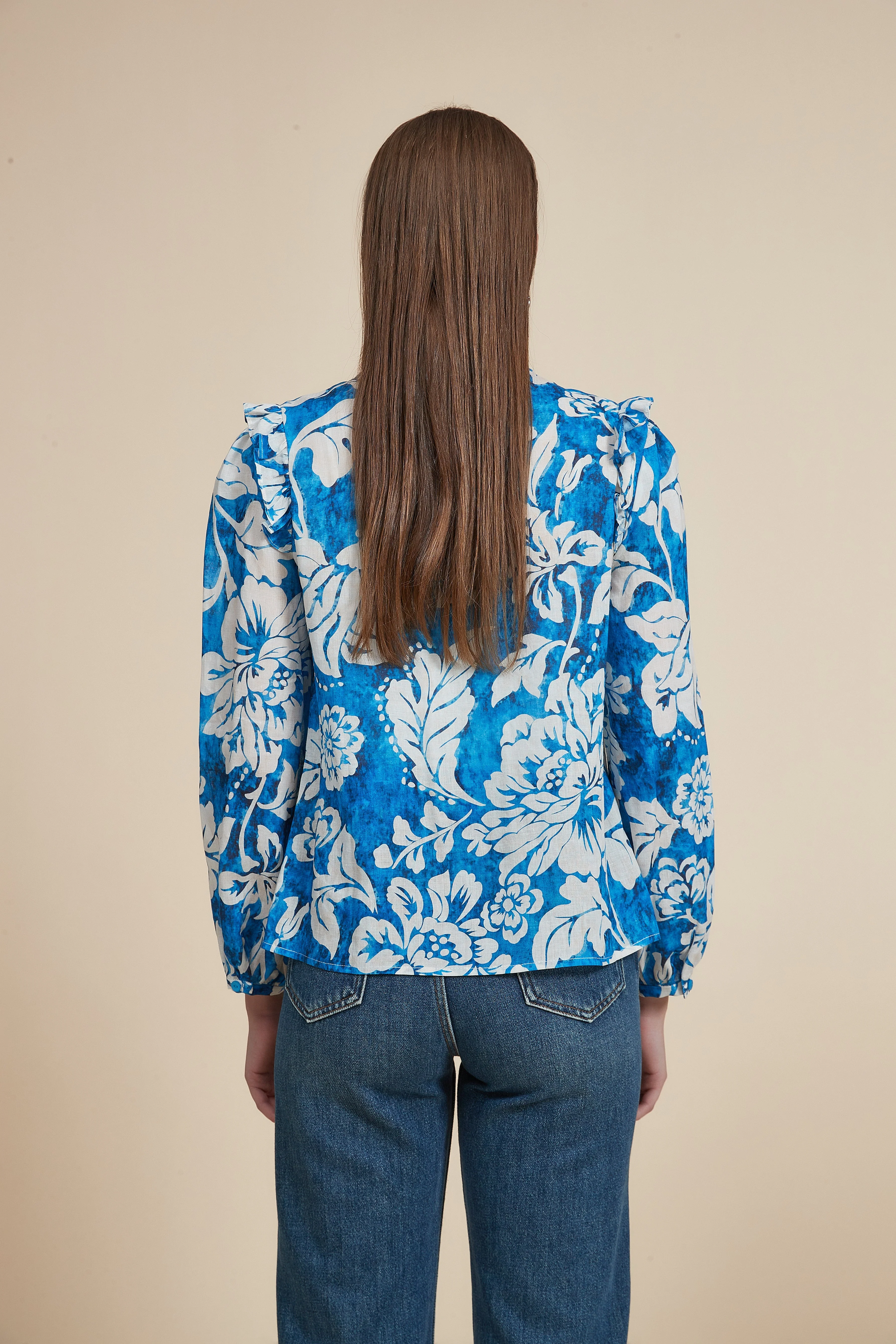 Long Sleeve Floral Print Blouse - Image 3