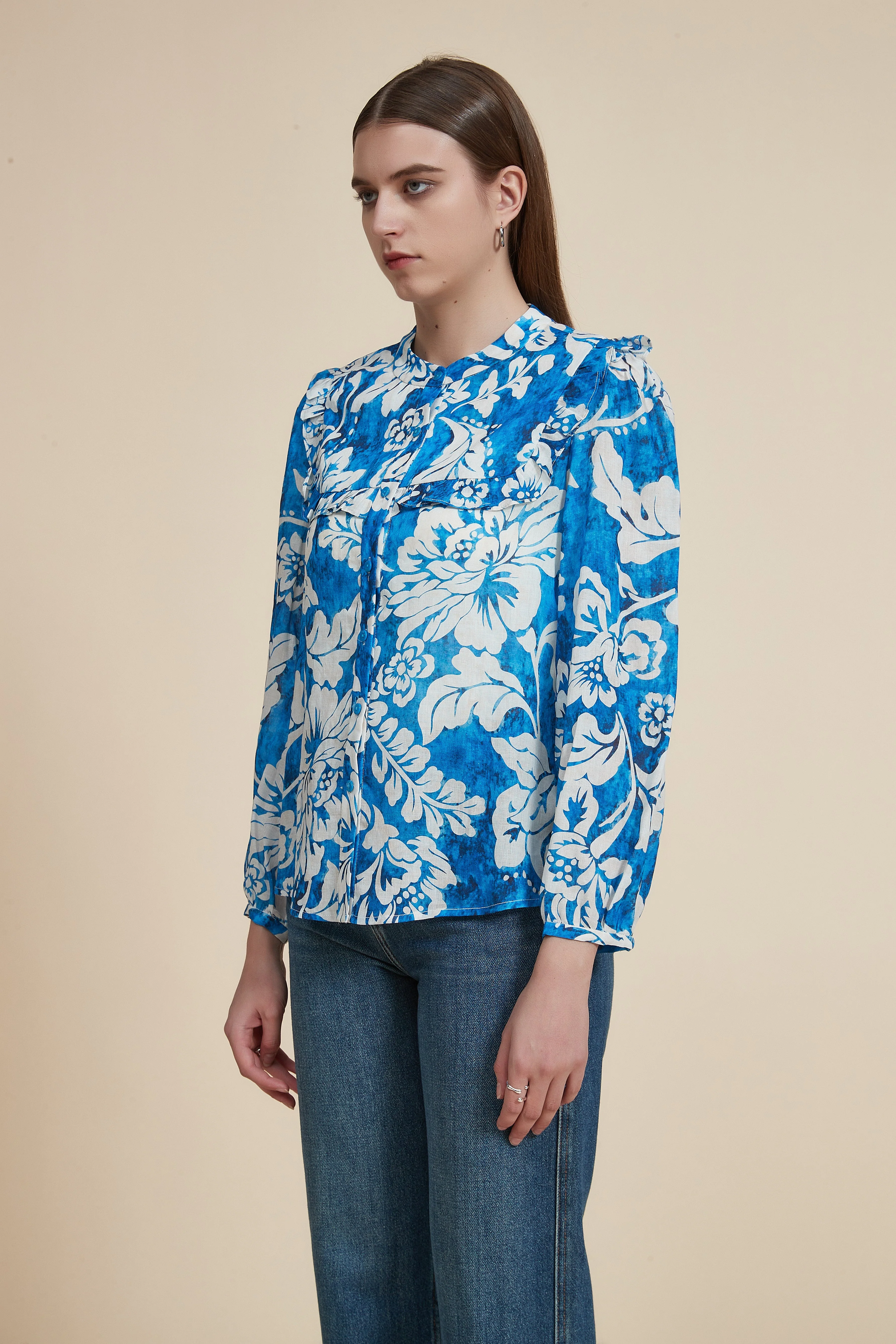 Long Sleeve Floral Print Blouse - Image 6