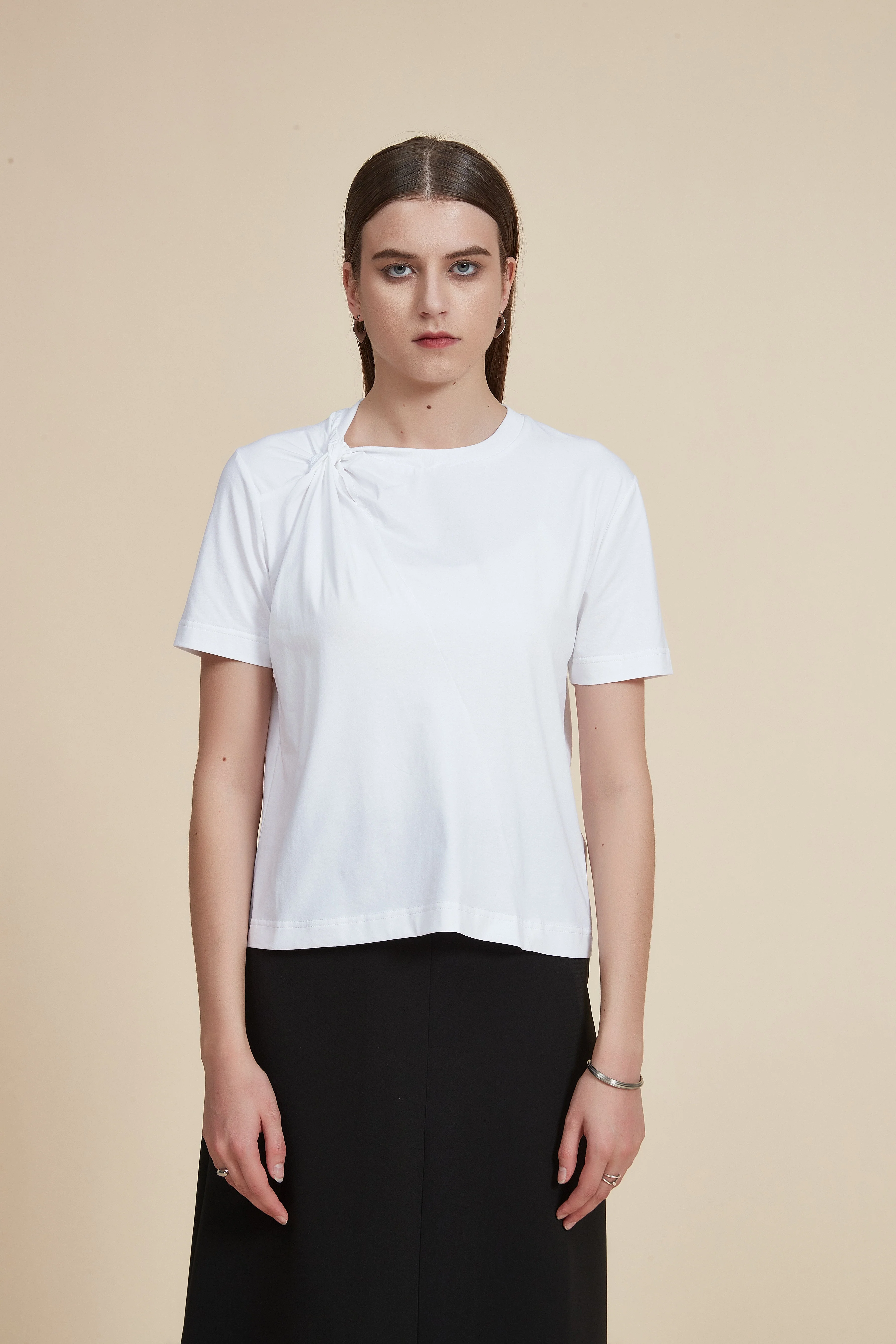 Plain Half Sleeve Blouse - Image 2