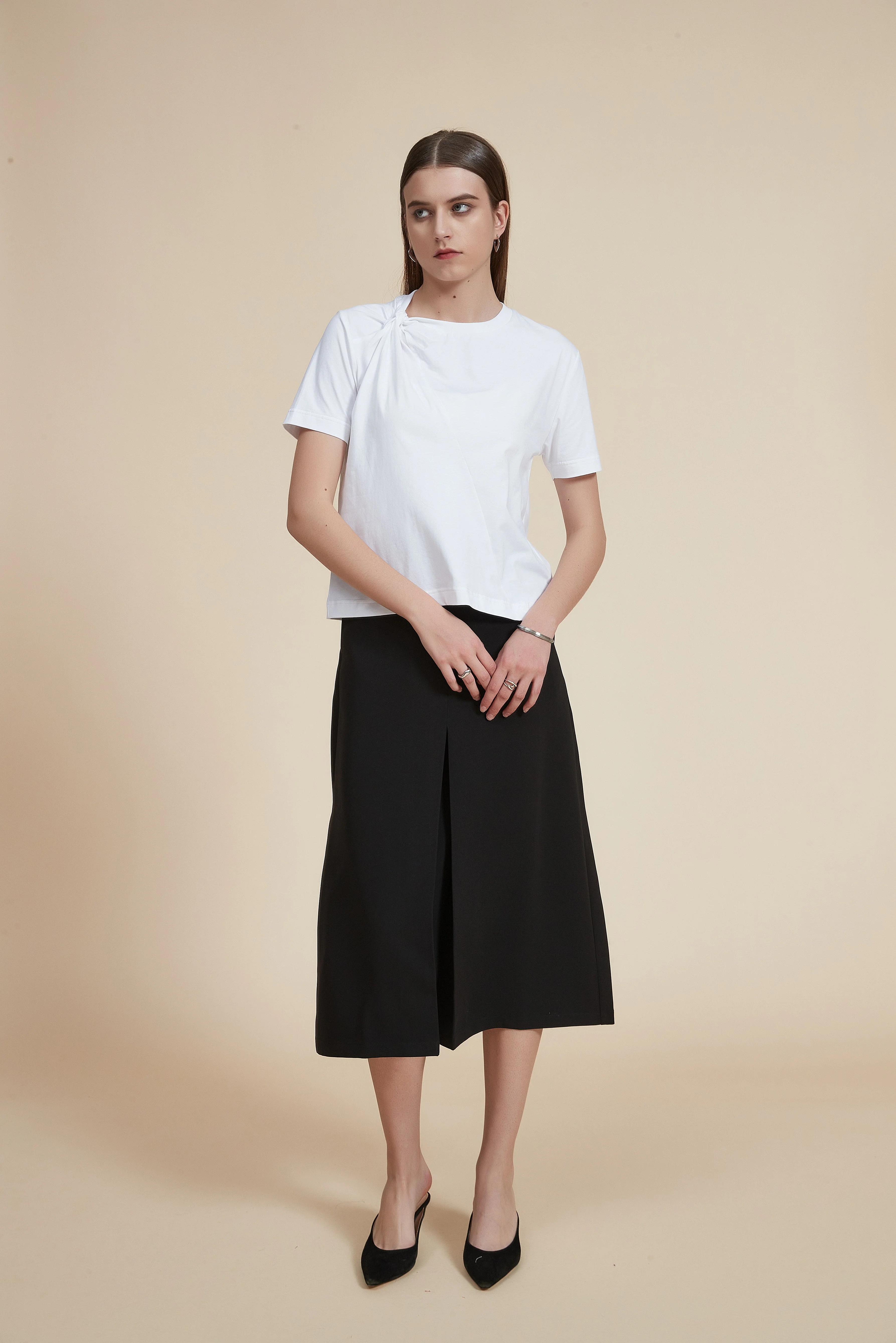 Plain Half Sleeve Blouse - Image 3