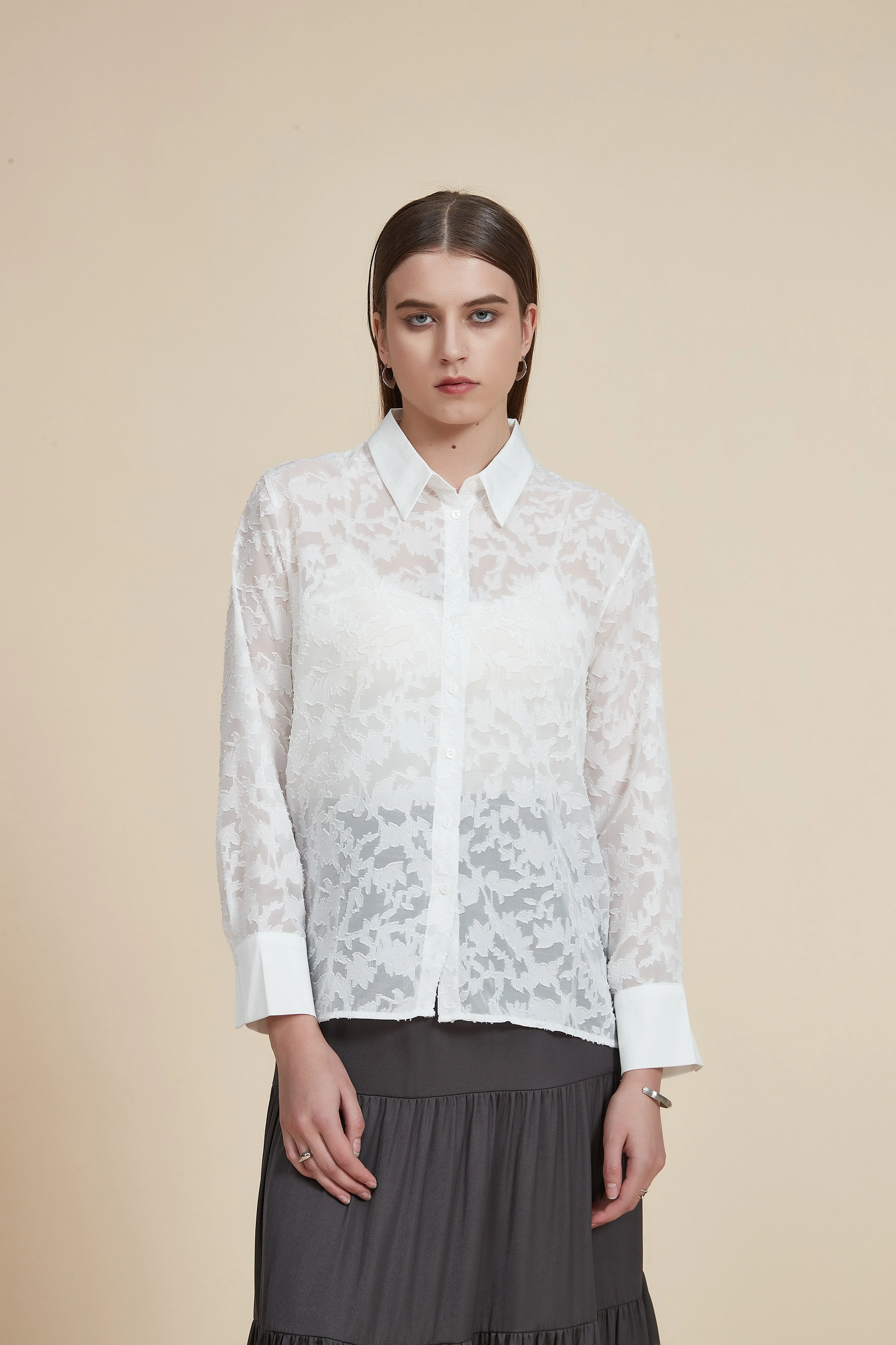 Long Sleeve Shirt Blouse - Image 2