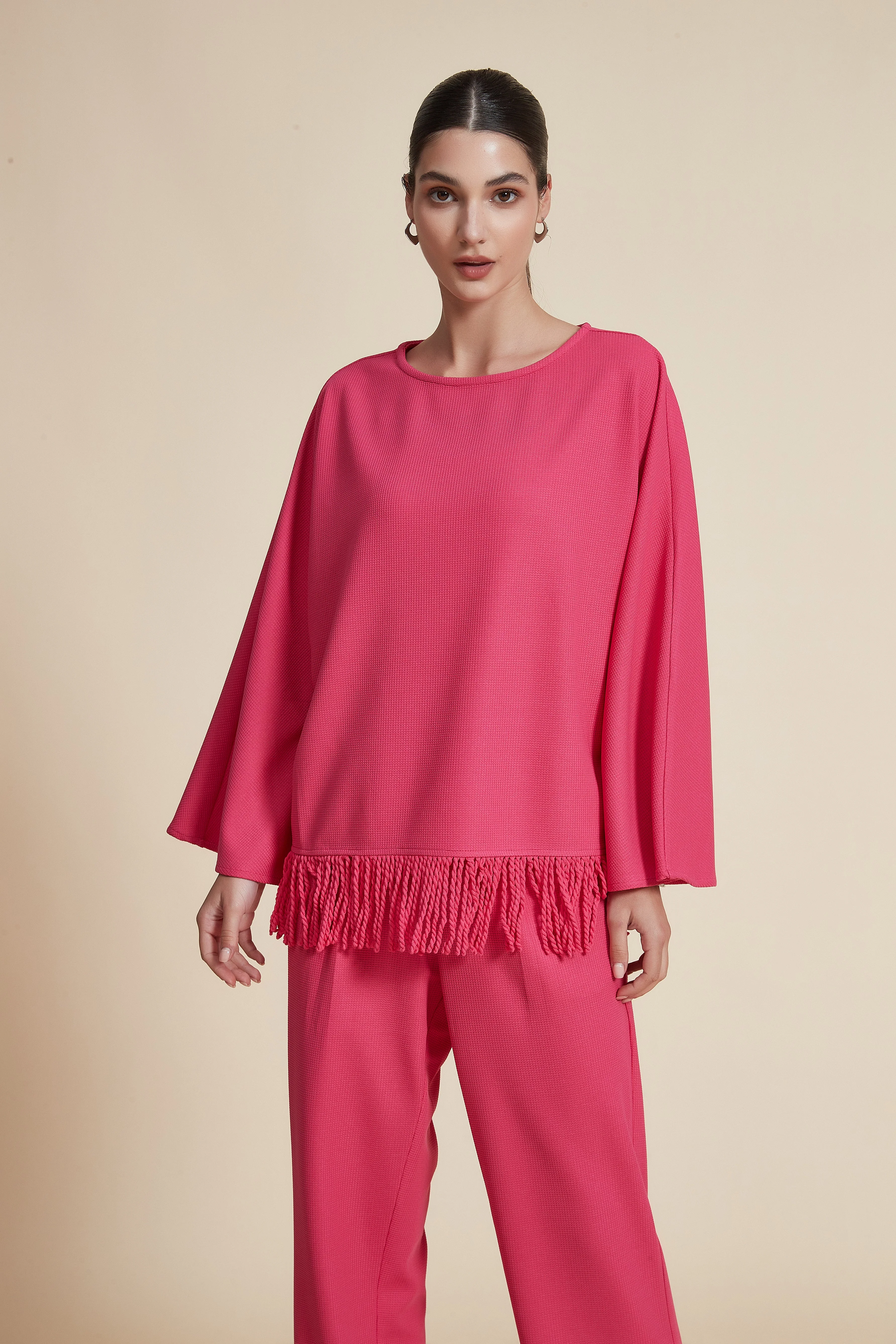 Plain long-sleeve blouse - Image 2