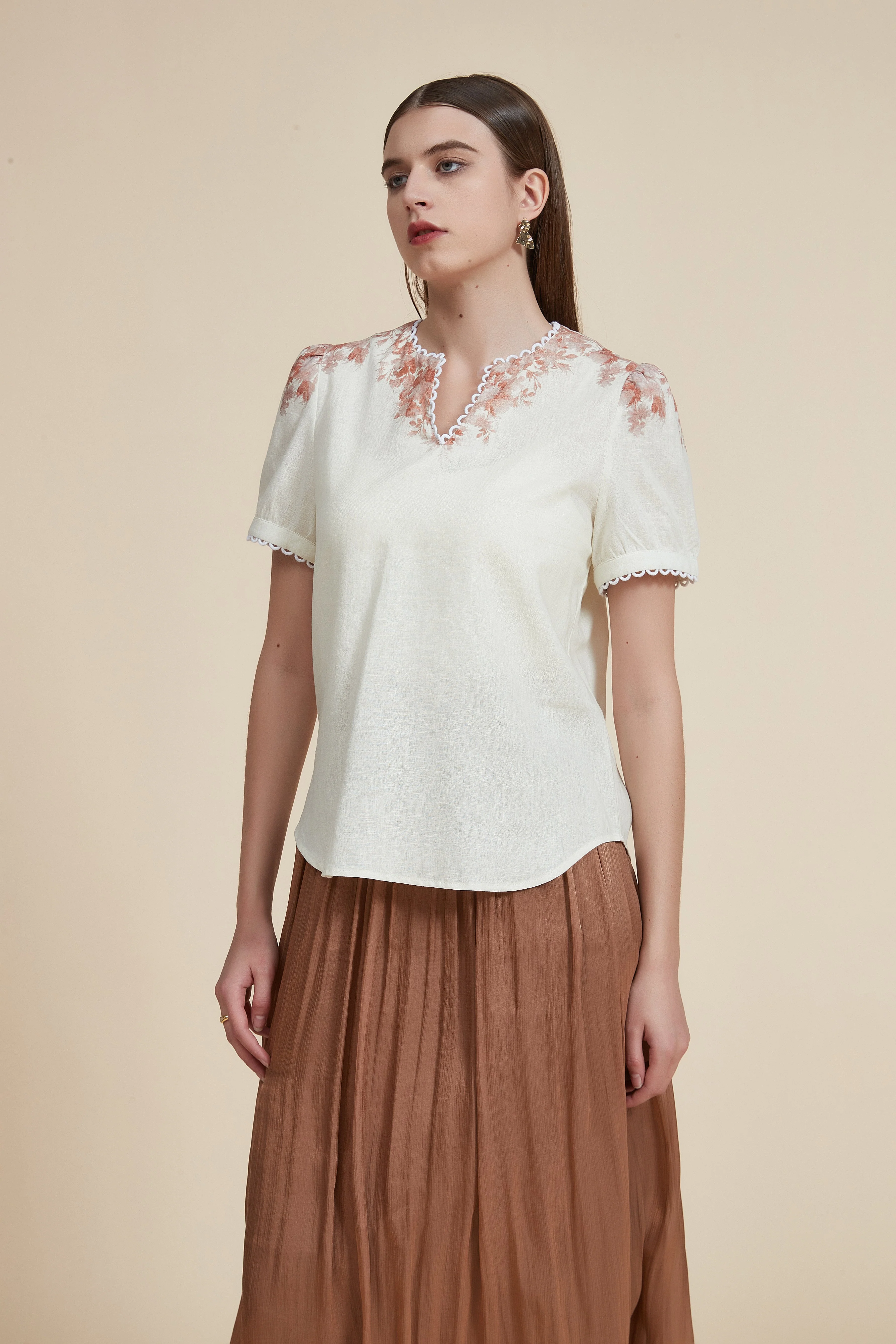 Waist-Length Half-Sleeve Blouse - Image 2