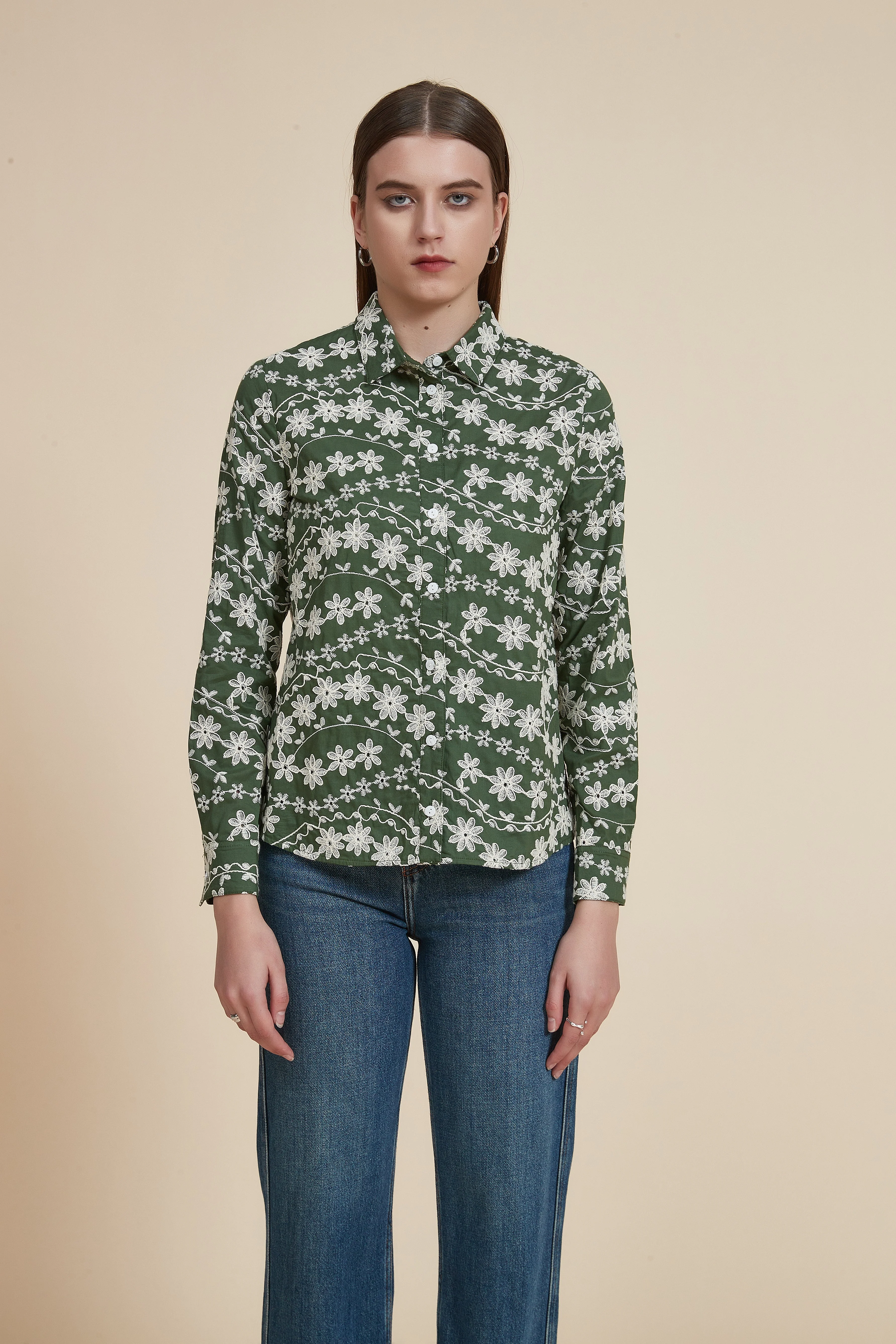 Floral Print Long Sleeve Shirt Blouse - Image 2