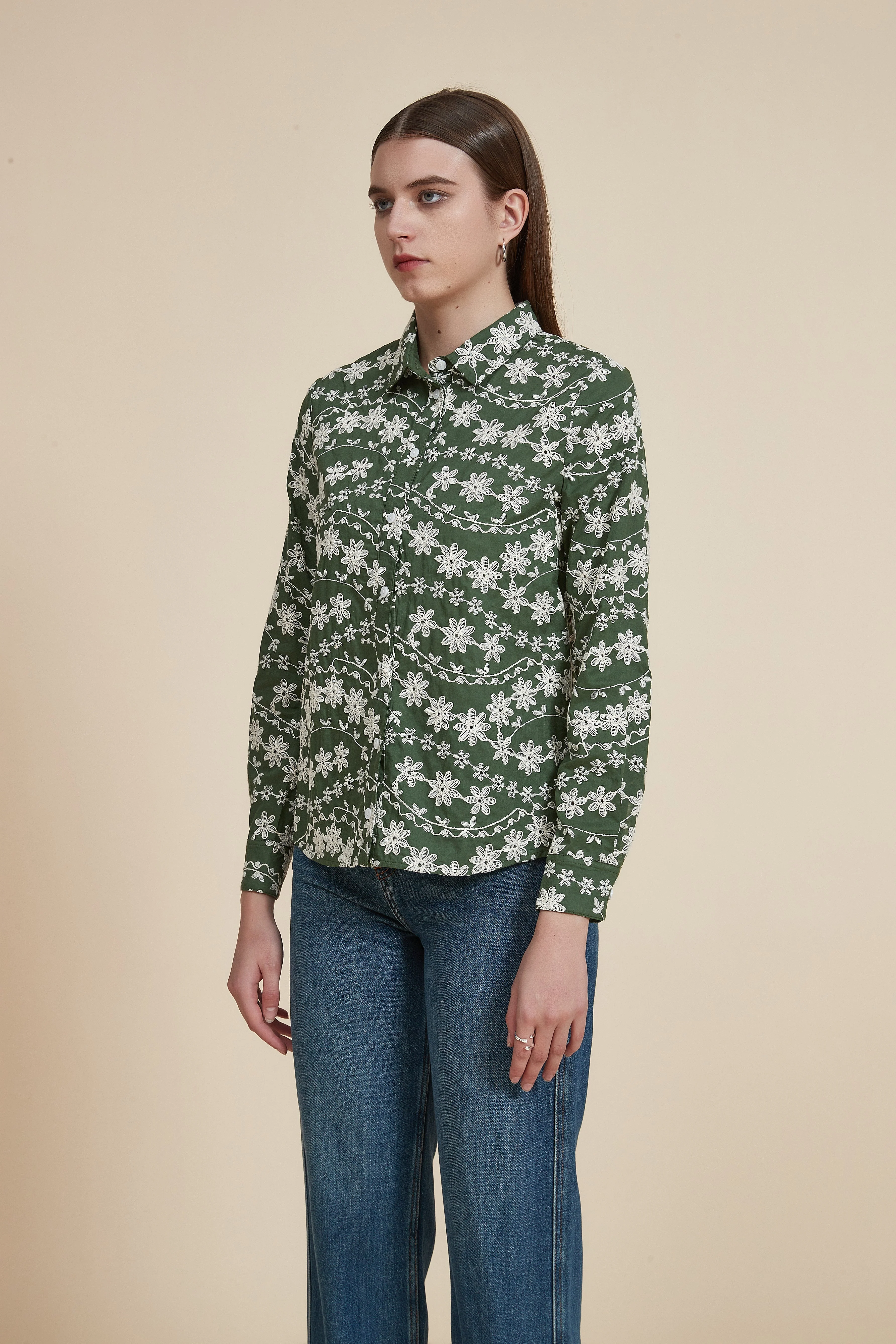 Floral Print Long Sleeve Shirt Blouse - Image 3