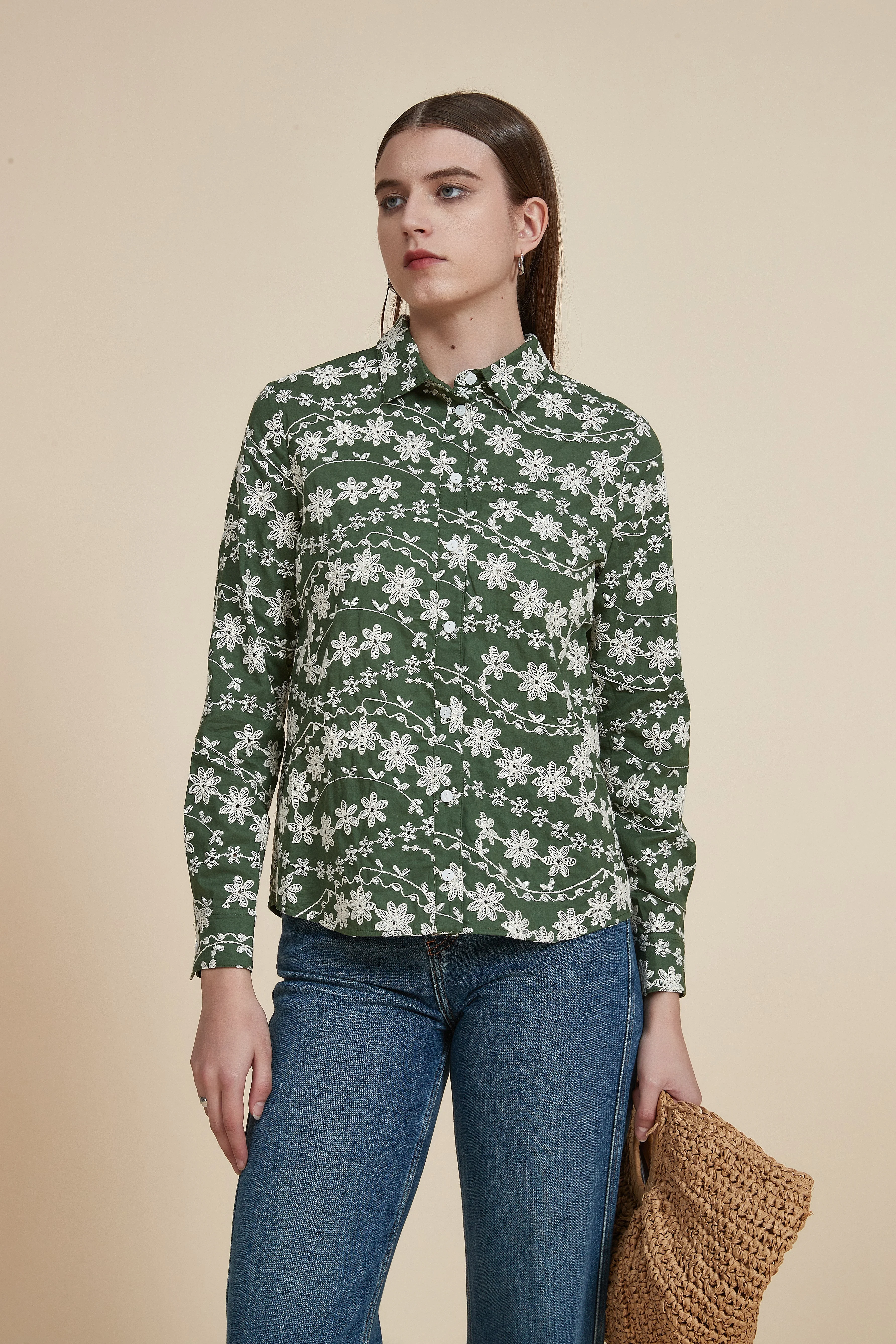 Floral Print Long Sleeve Shirt Blouse - Image 4