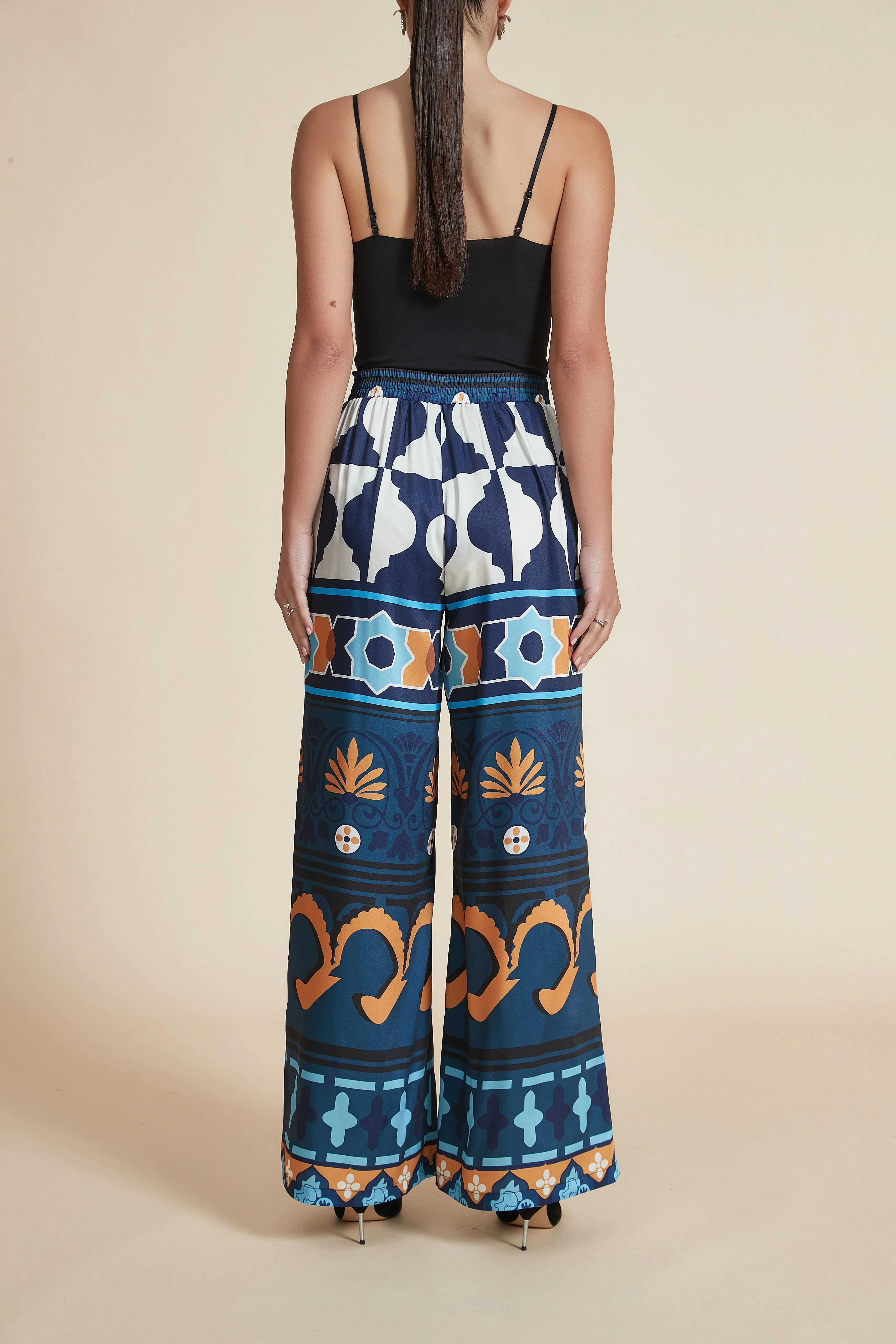 Printed Wide-Leg Long Pants - Image 6