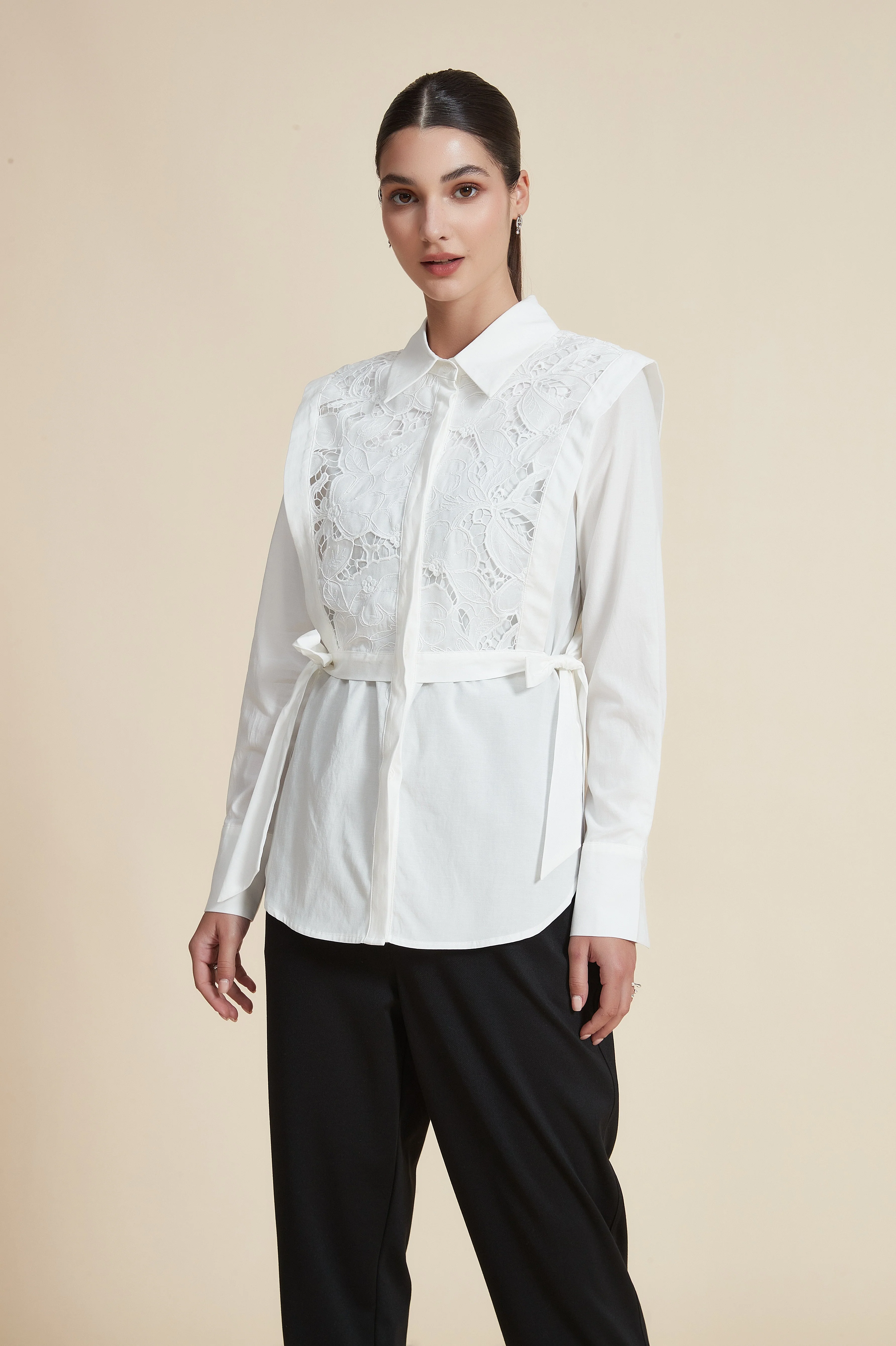 Long-sleeve collared blouse - Image 2