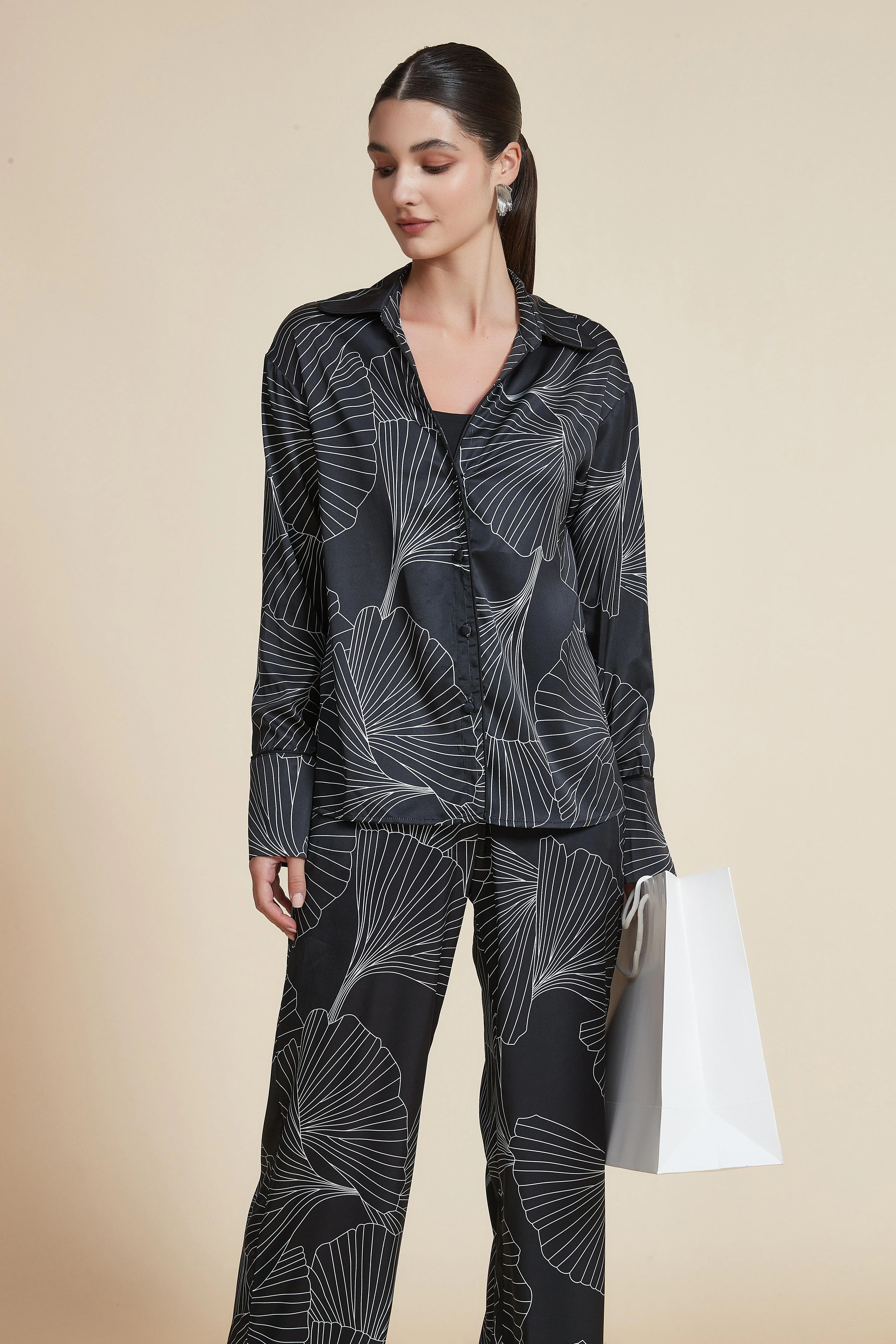 Printed long-sleeve blouse - Image 2
