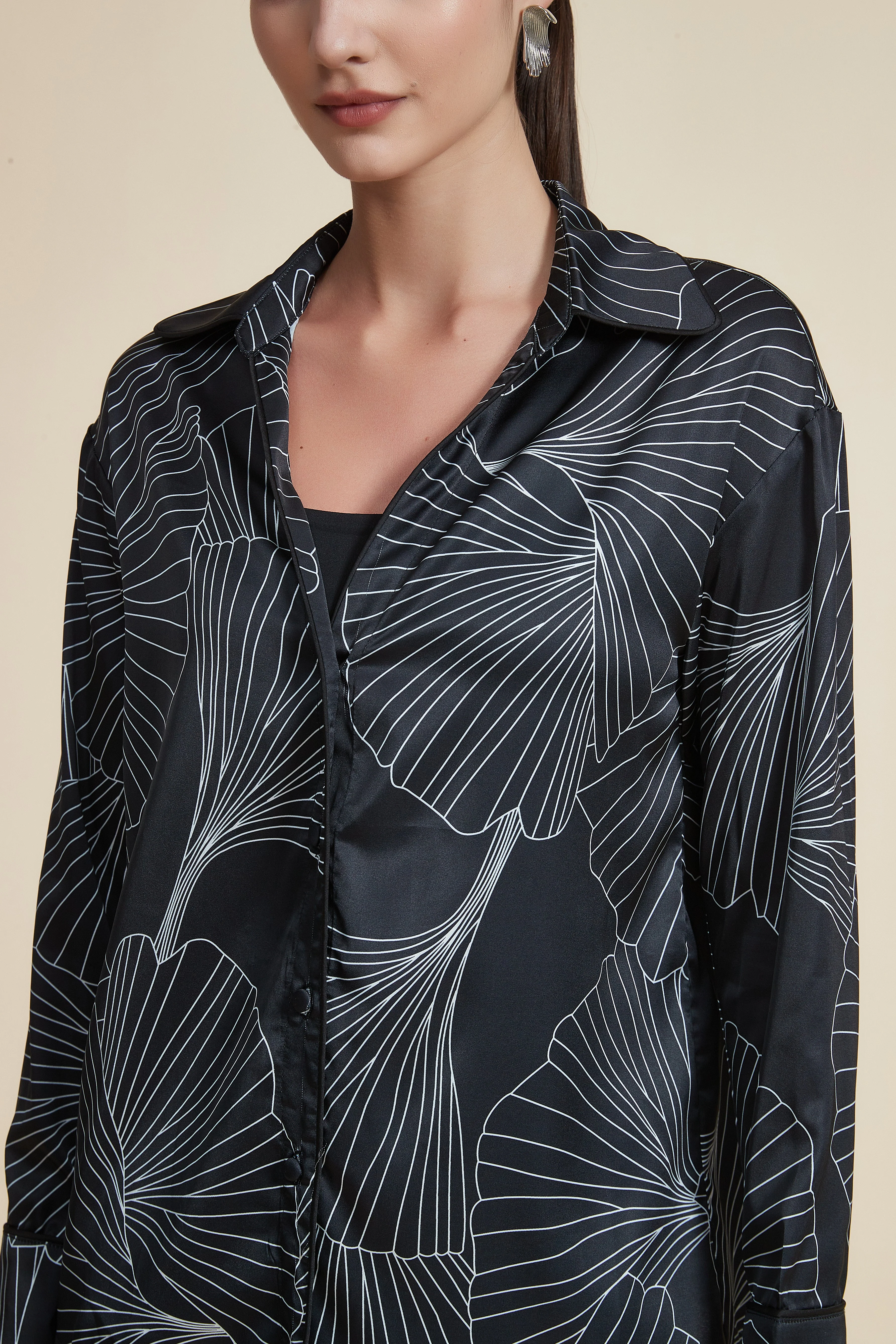 Printed long-sleeve blouse - Image 3