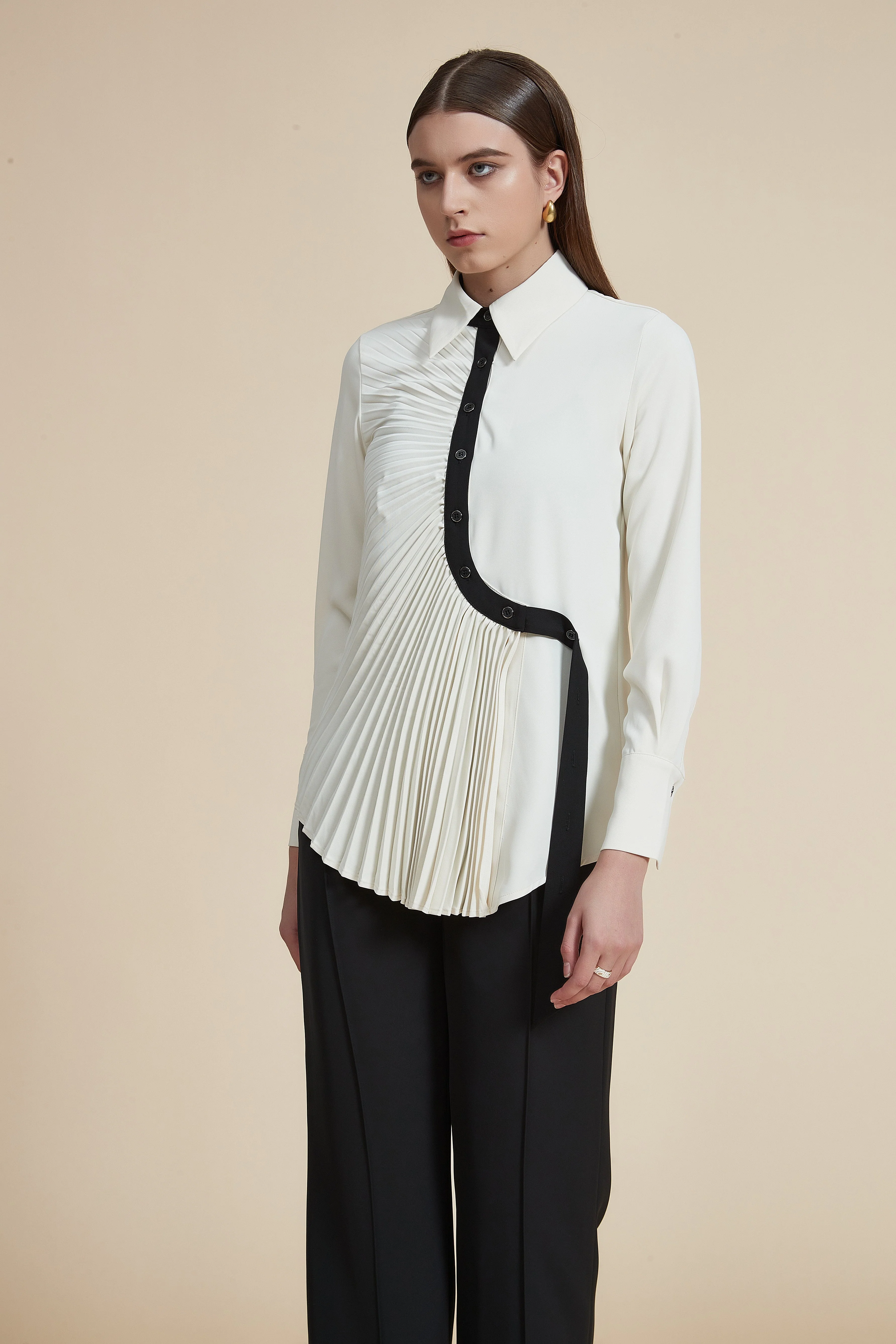 Ruffled long-sleeve blouse - Image 2