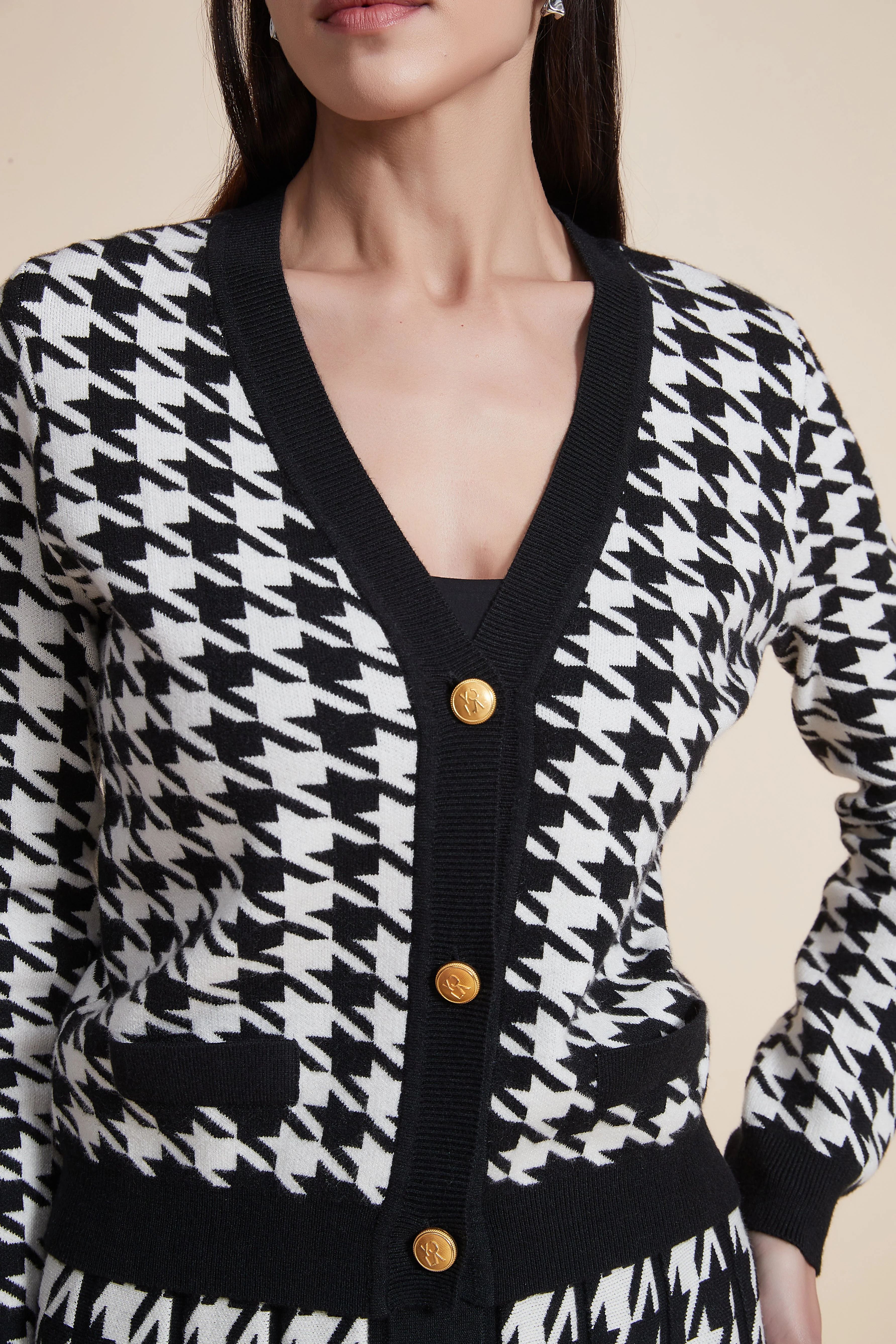 Printed Cardigan with Long Sleeves and Front Buttons - Image 3