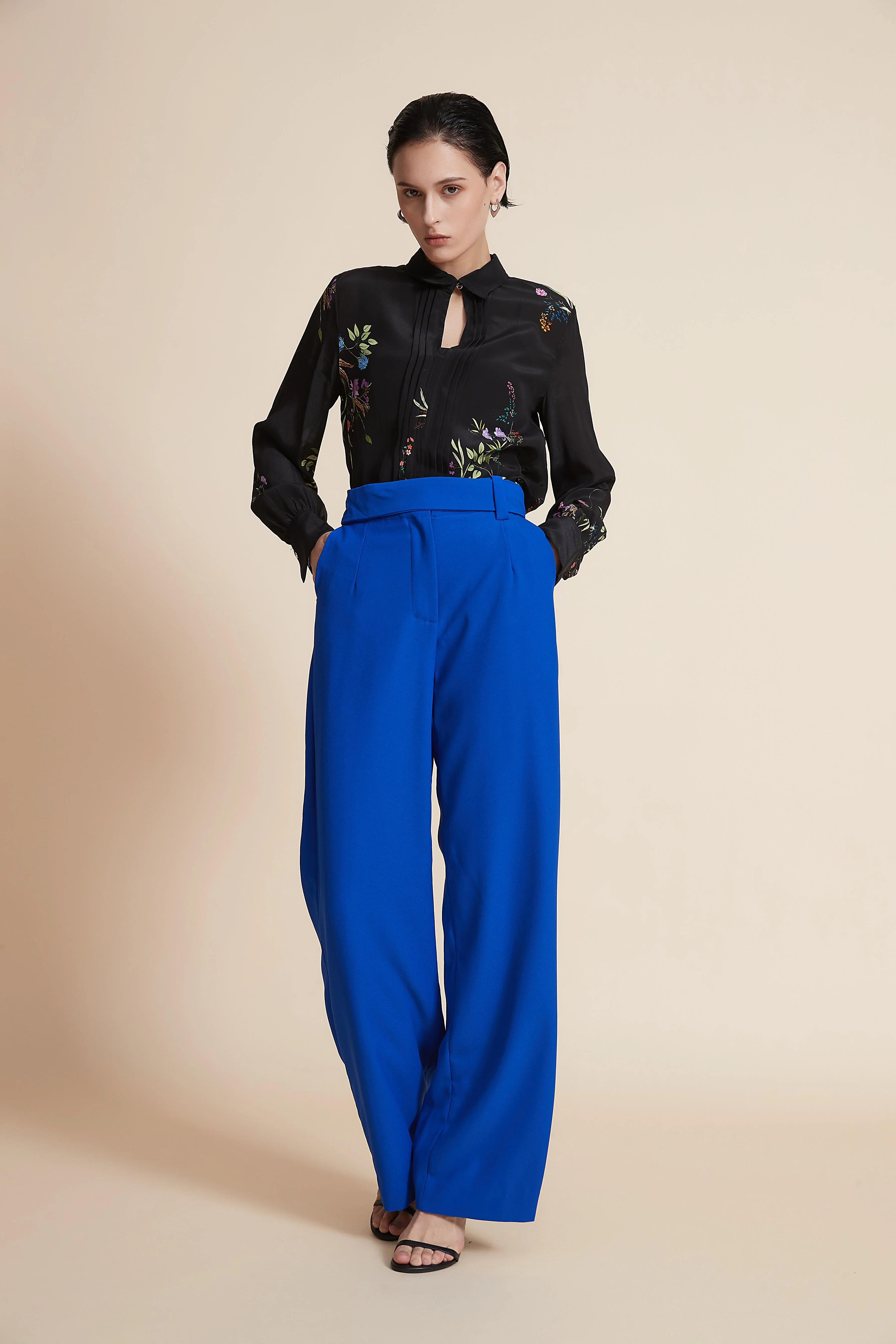 Plain Long Pants with Wide Legs