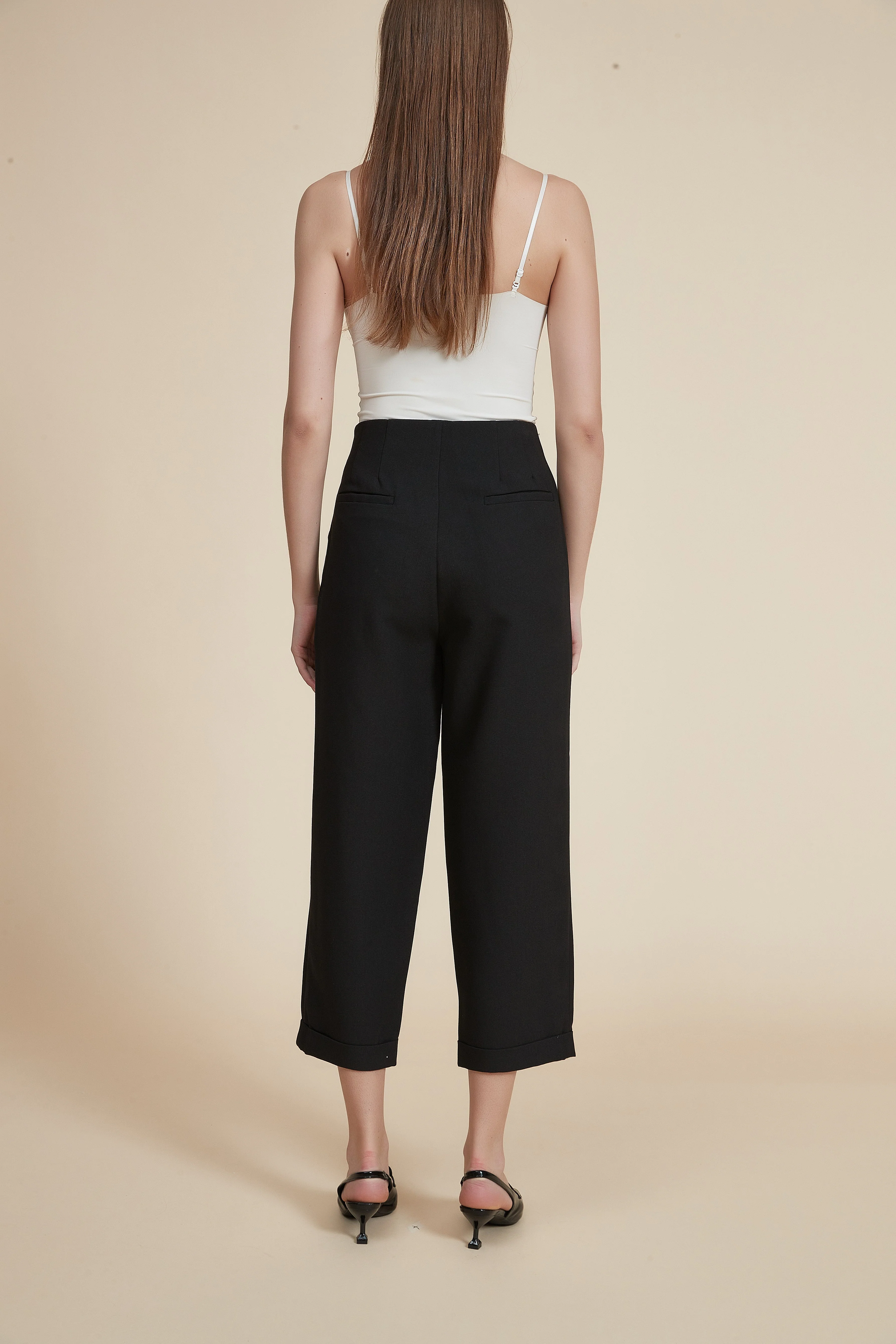 Cropped Pants with Front Pockets - Image 3