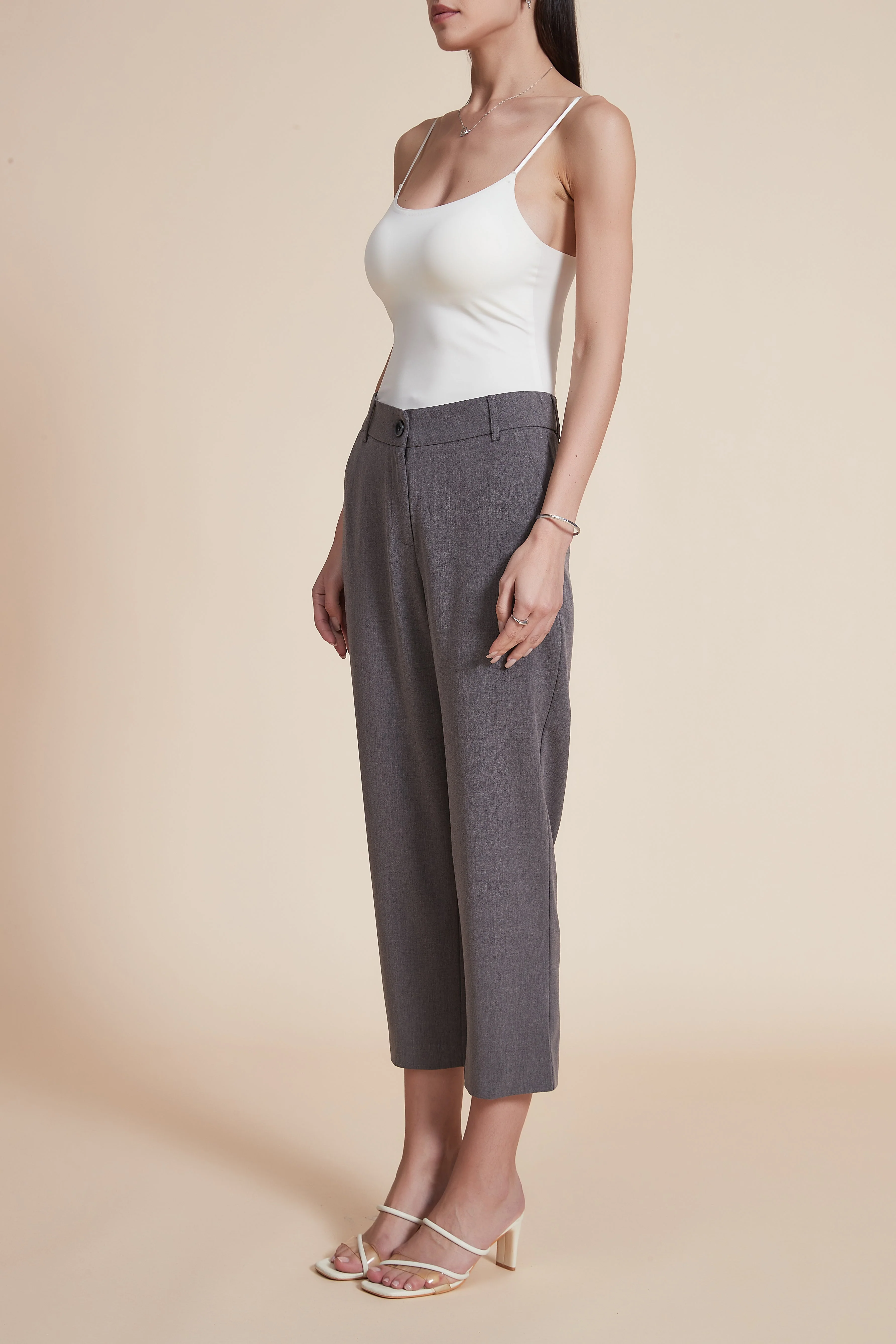 Plain Solid Midi Women's Pants - Image 6