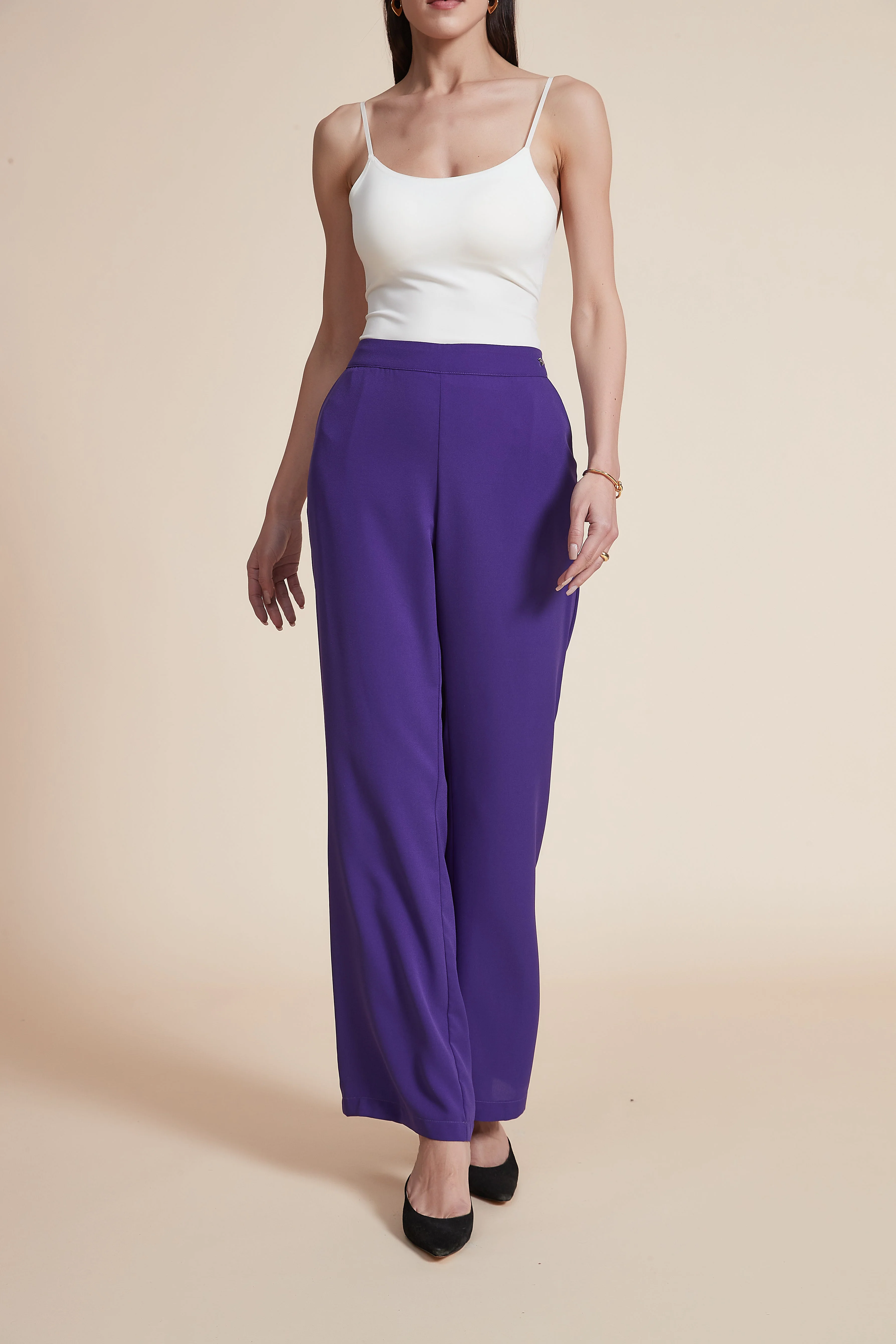 High-Waisted Straight-Leg Trousers