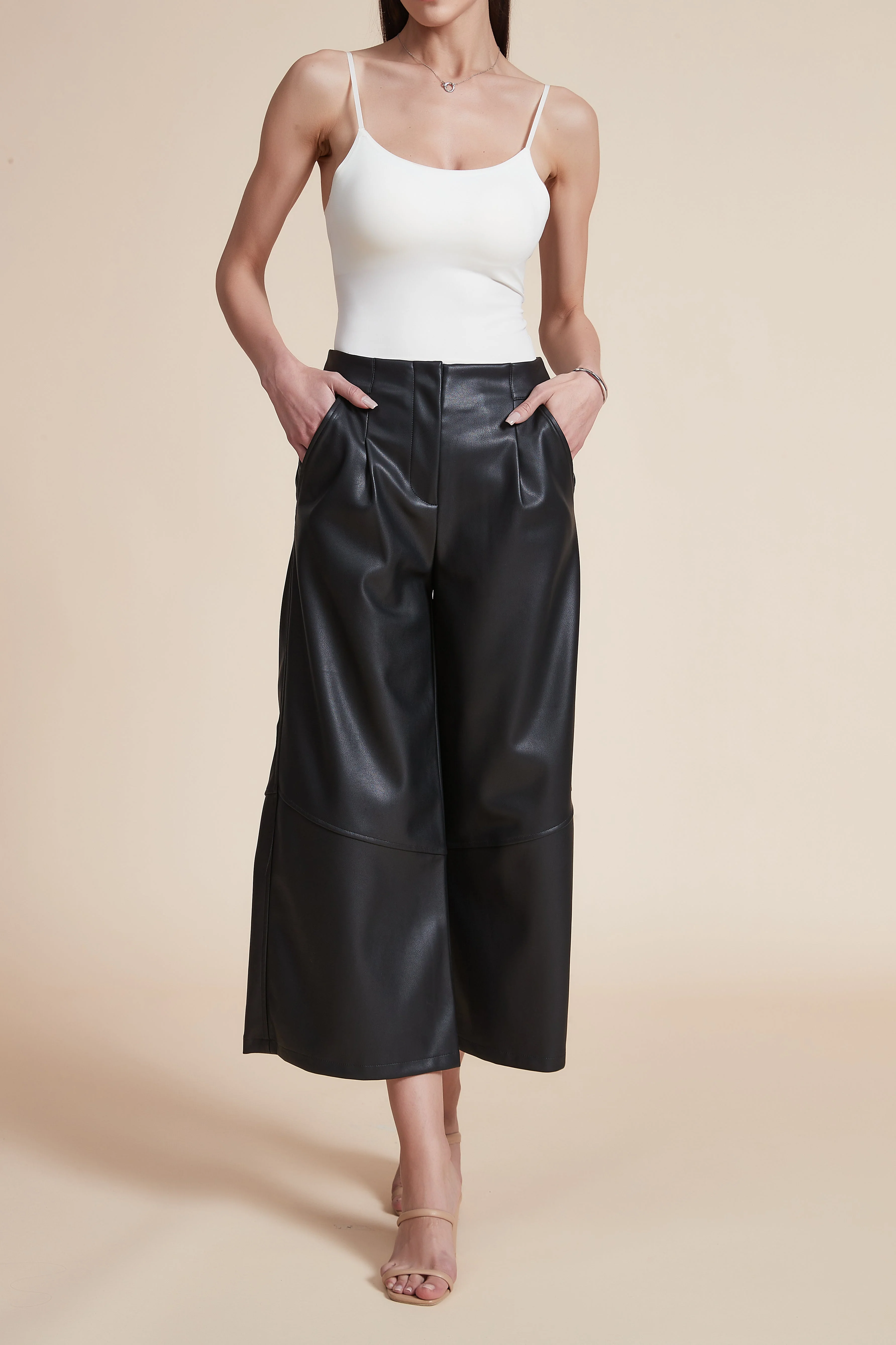 Midi Pants with Wide Legs