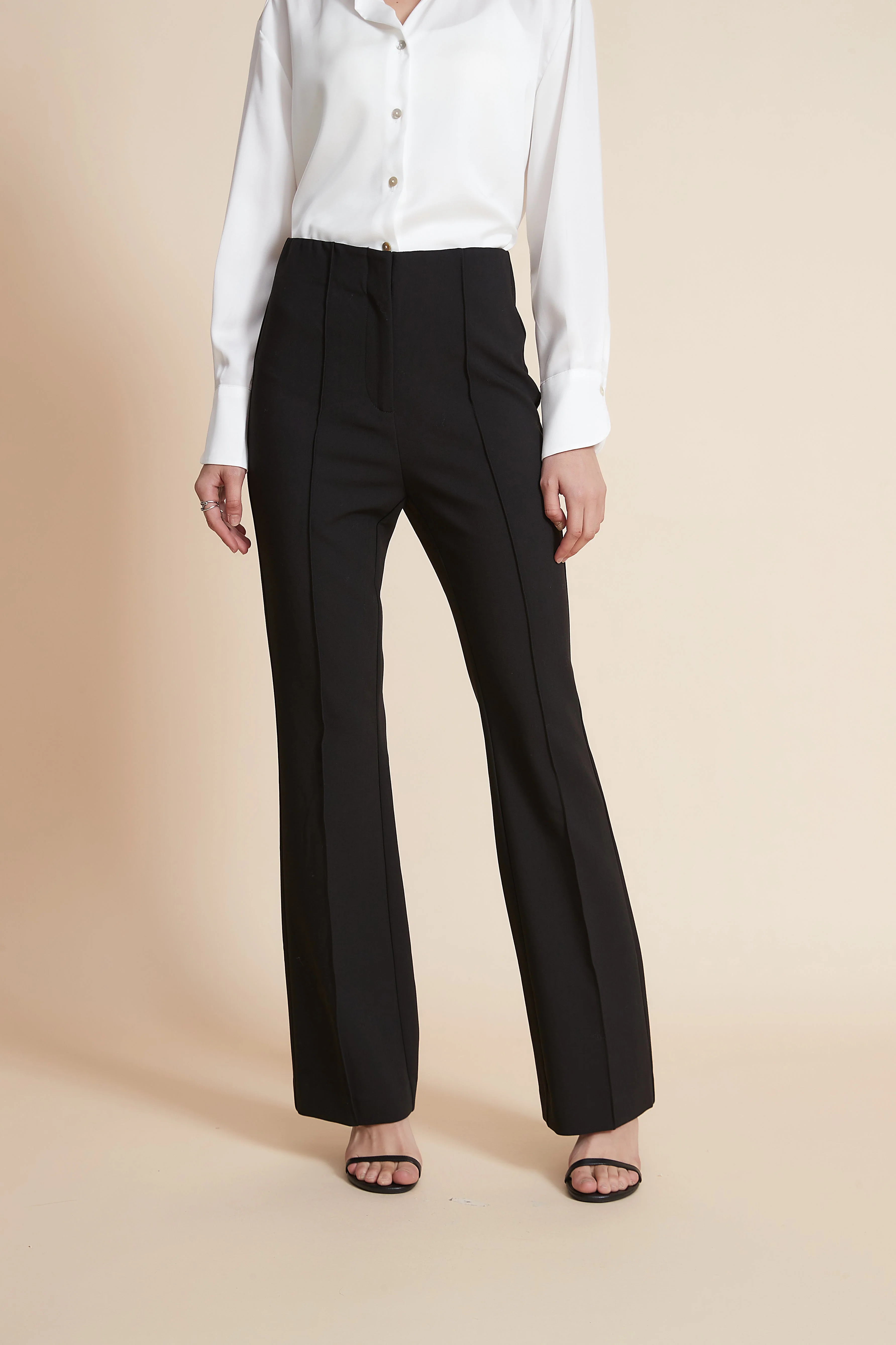Slim Fit Work Trousers With Vertical Stripes