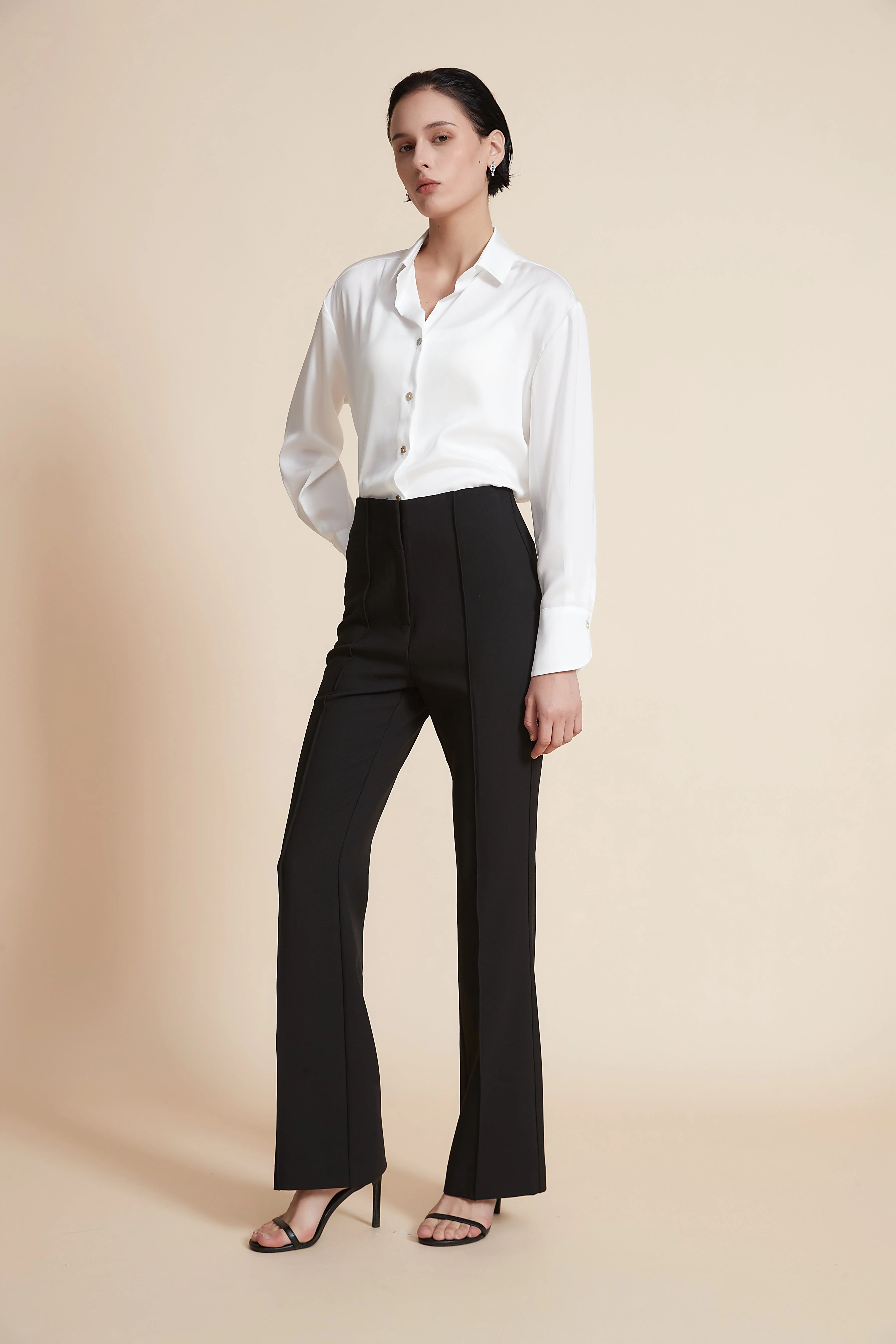 Slim Fit Work Trousers With Vertical Stripes - Image 3
