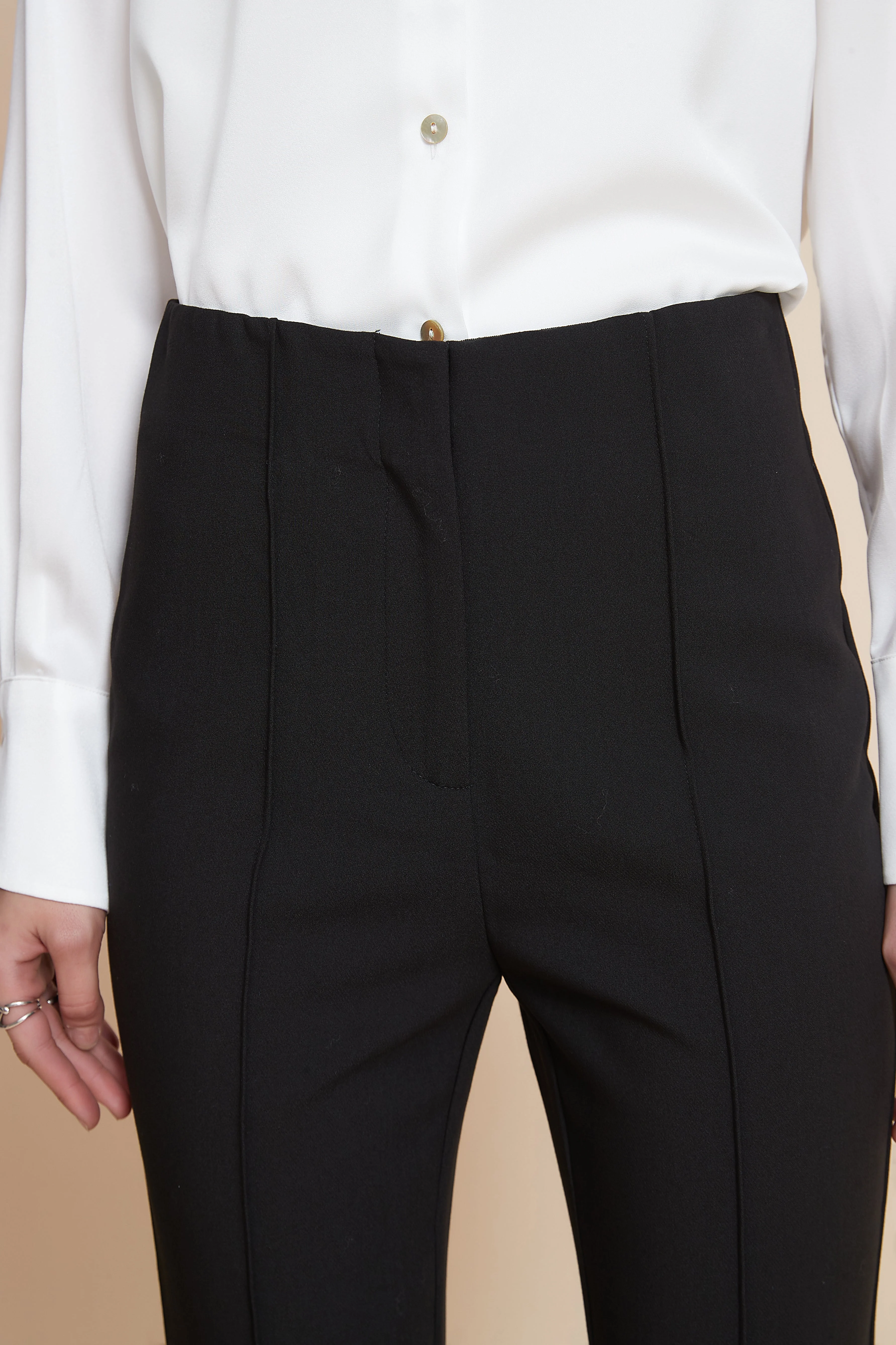 Slim Fit Work Trousers With Vertical Stripes - Image 4