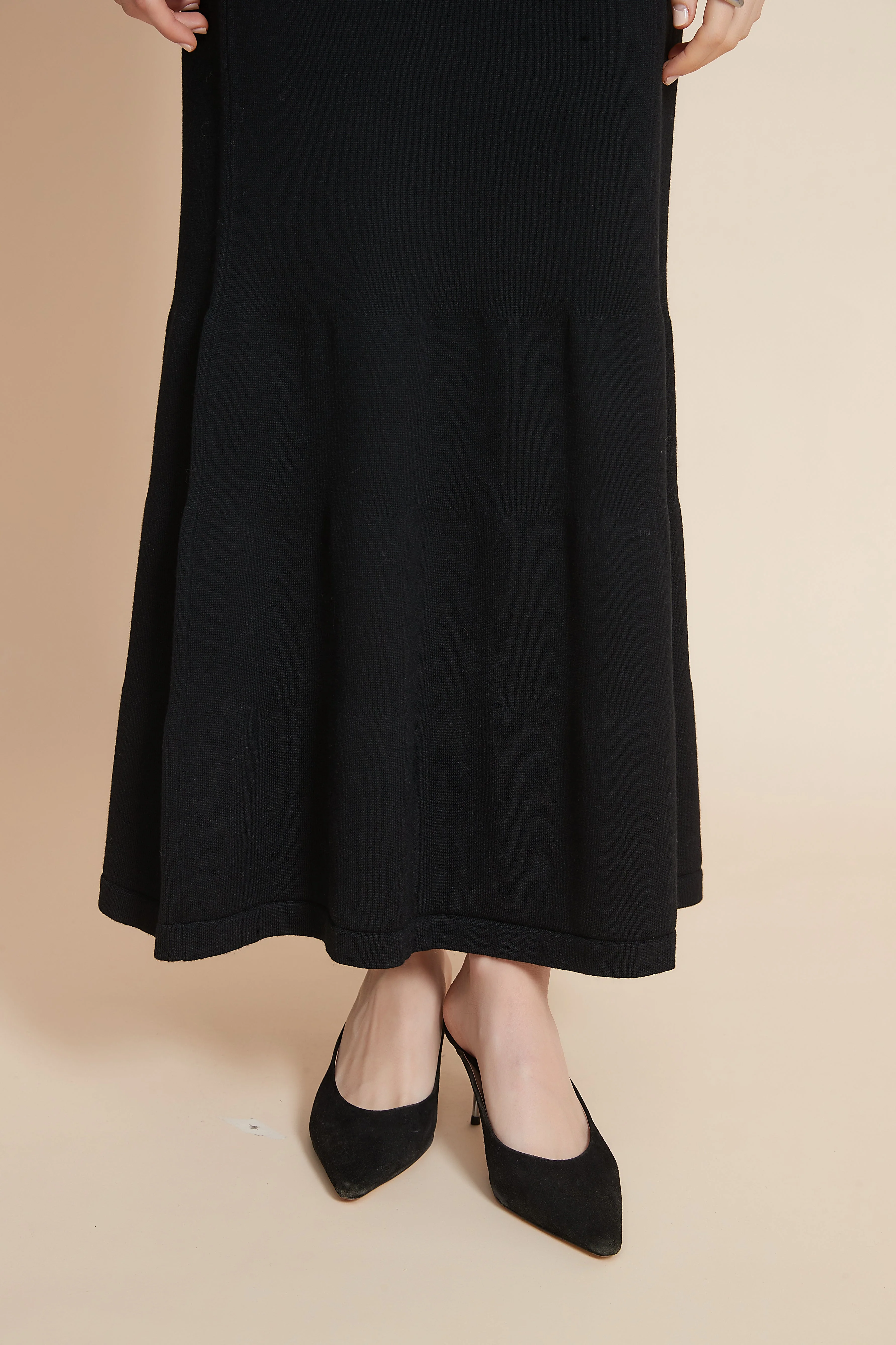 Wide Flared Long Skirt